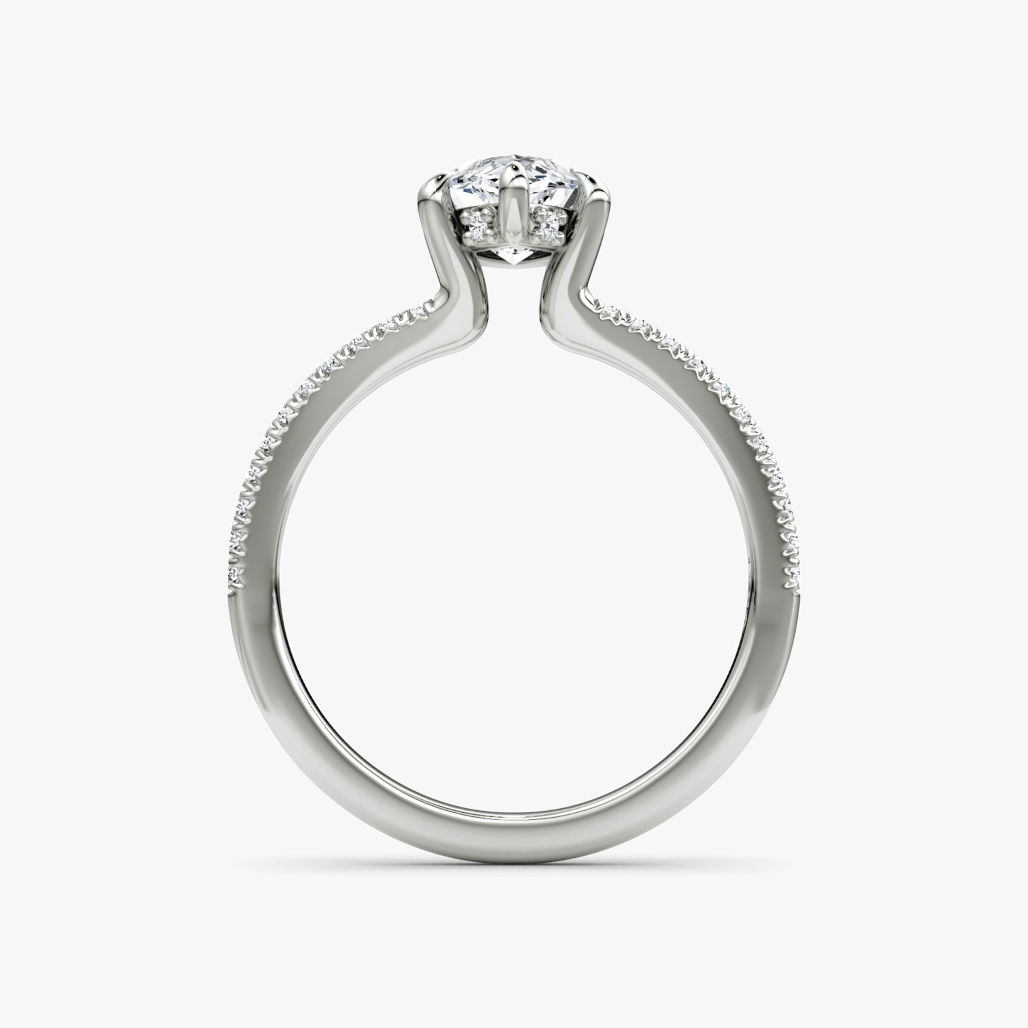 The Floating Split Band | Marquise | 18k | White Gold | bandAccent: Pavé | diamondOrientation: vertical | caratWeight: other