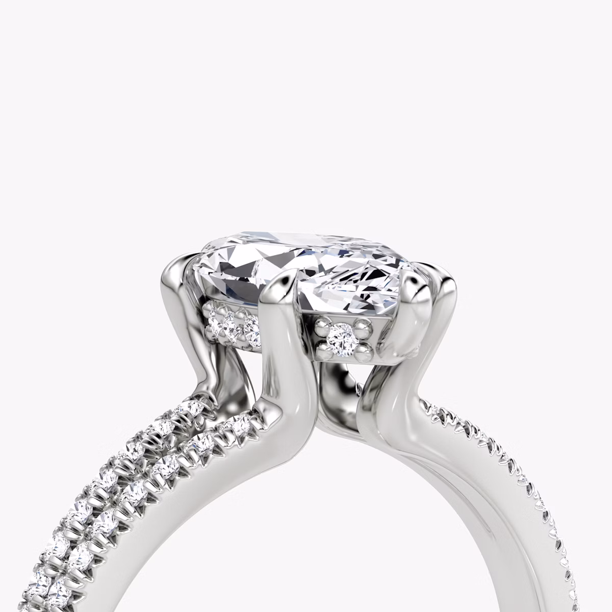 The Floating Split Band | Marquise | Platinum | bandAccent: Pavé | diamondOrientation: vertical | caratWeight: other