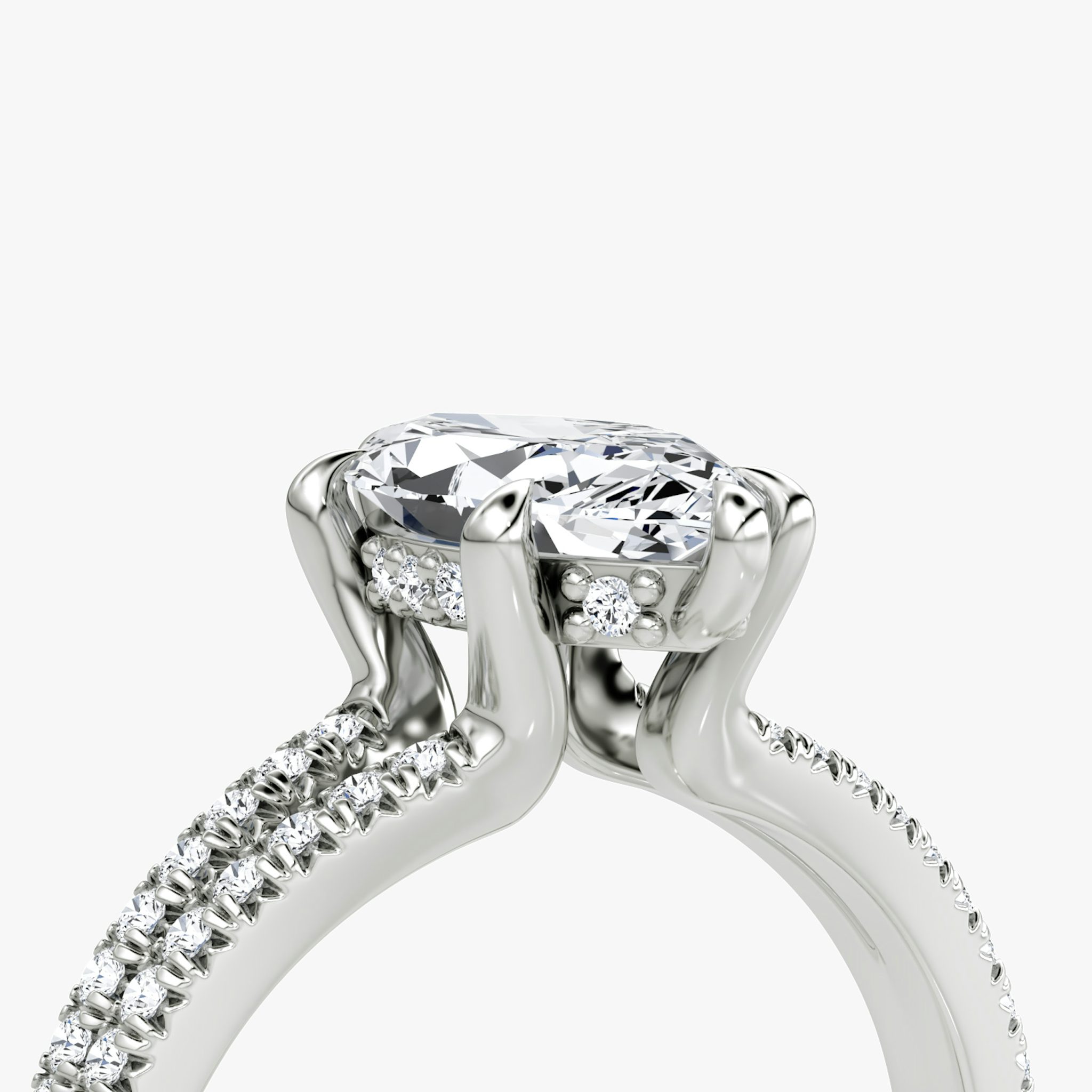 The Floating Split Band | Marquise | 18k | White Gold | bandAccent: Pavé | diamondOrientation: vertical | caratWeight: other