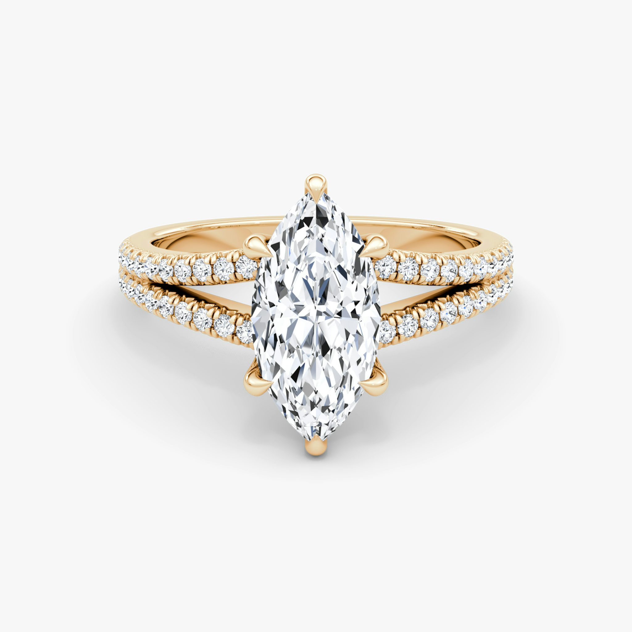 The Floating Split Band | Marquise | 14k | Rose Gold | bandAccent: Pavé | diamondOrientation: vertical | caratWeight: other