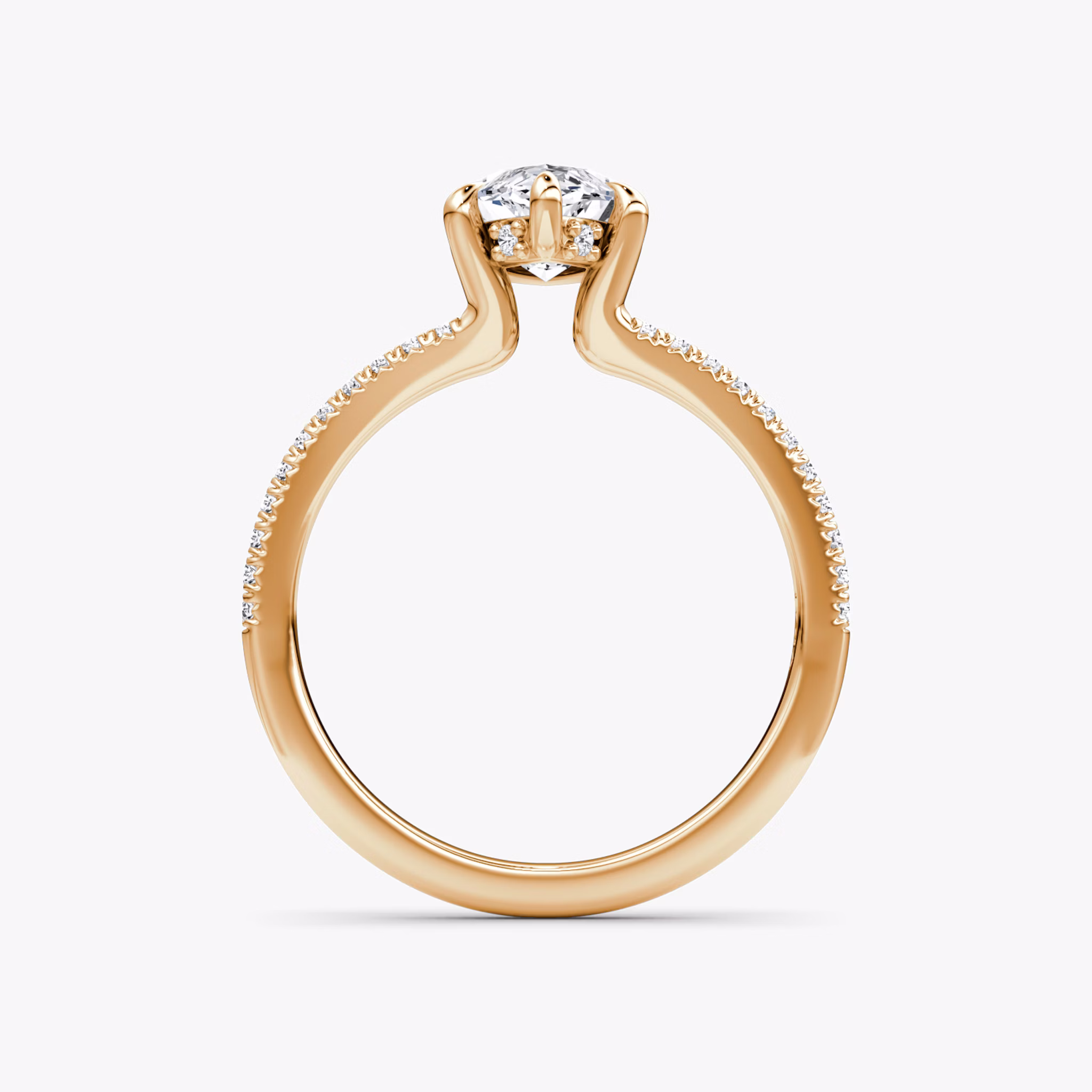 The Floating Split Band | Marquise | 14k | Rose Gold | bandAccent: Pavé | diamondOrientation: vertical | caratWeight: other