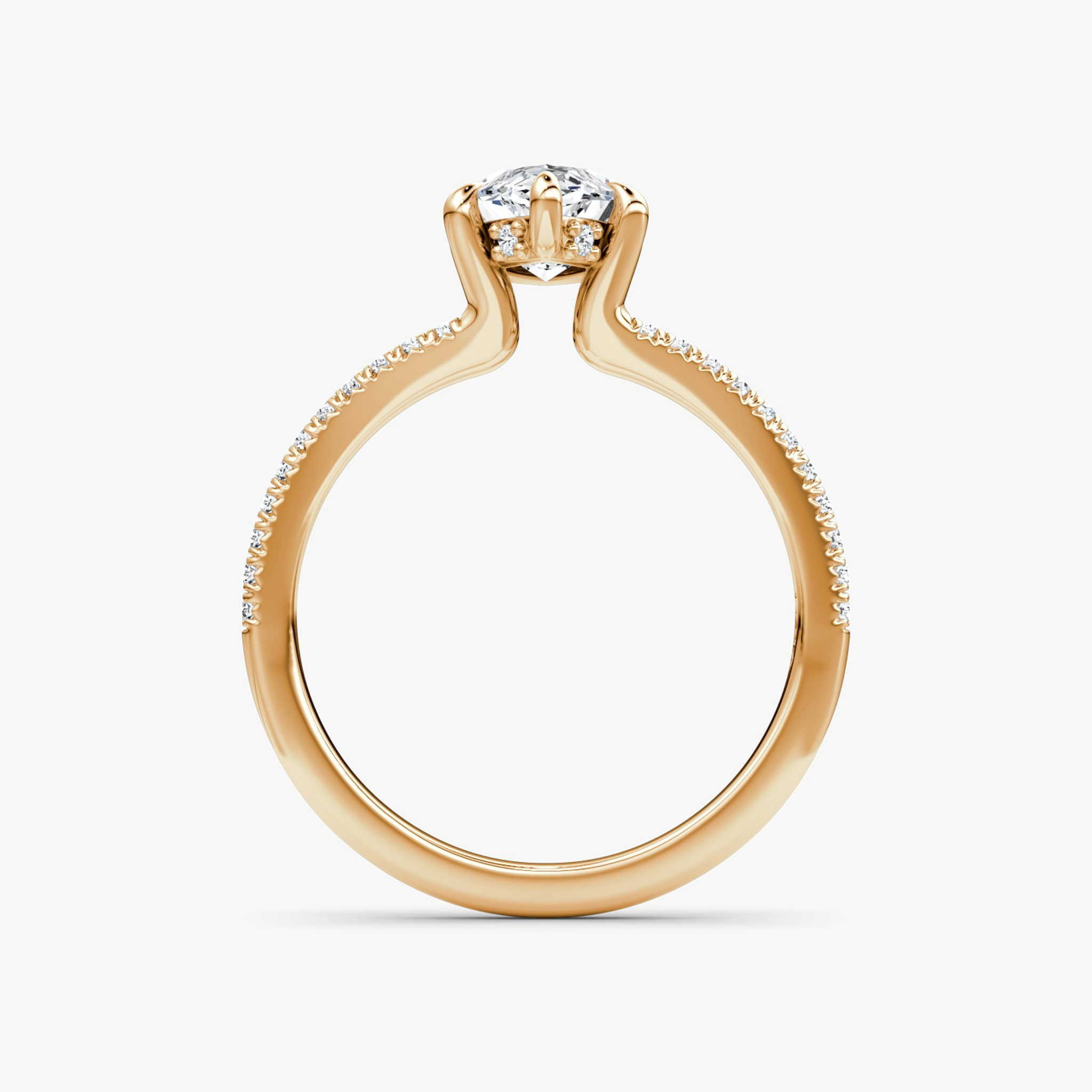 The Floating Split Band | Marquise | 14k | Rose Gold | bandAccent: Pavé | diamondOrientation: vertical | caratWeight: other