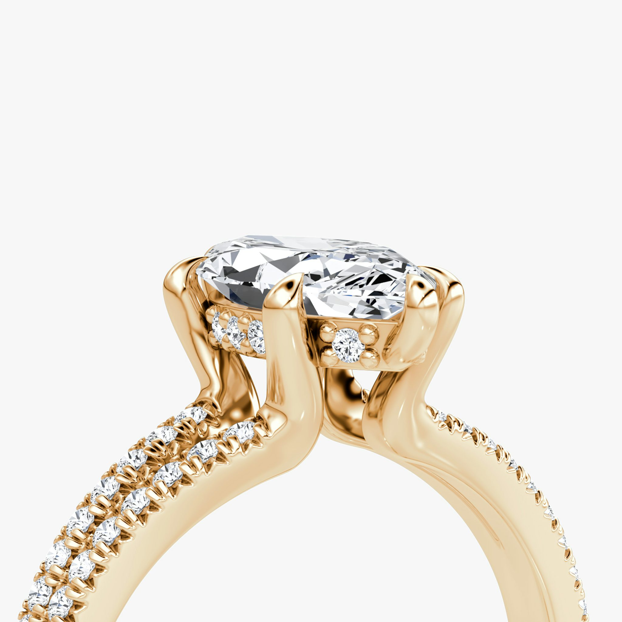The Floating Split Band | Marquise | 14k | Rose Gold | bandAccent: Pavé | diamondOrientation: vertical | caratWeight: other
