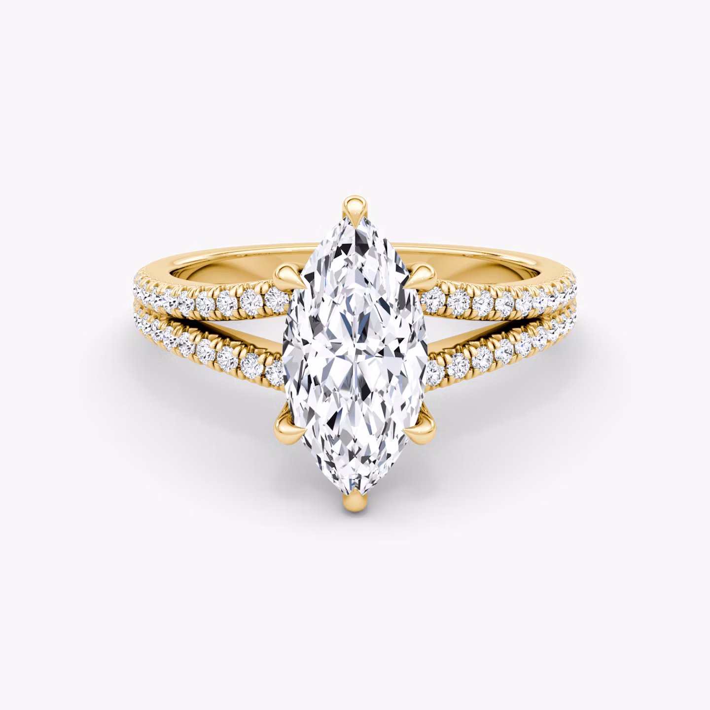 The Floating Split Band | Marquise | 18k | Yellow Gold | bandAccent: Pavé | diamondOrientation: vertical | caratWeight: other
