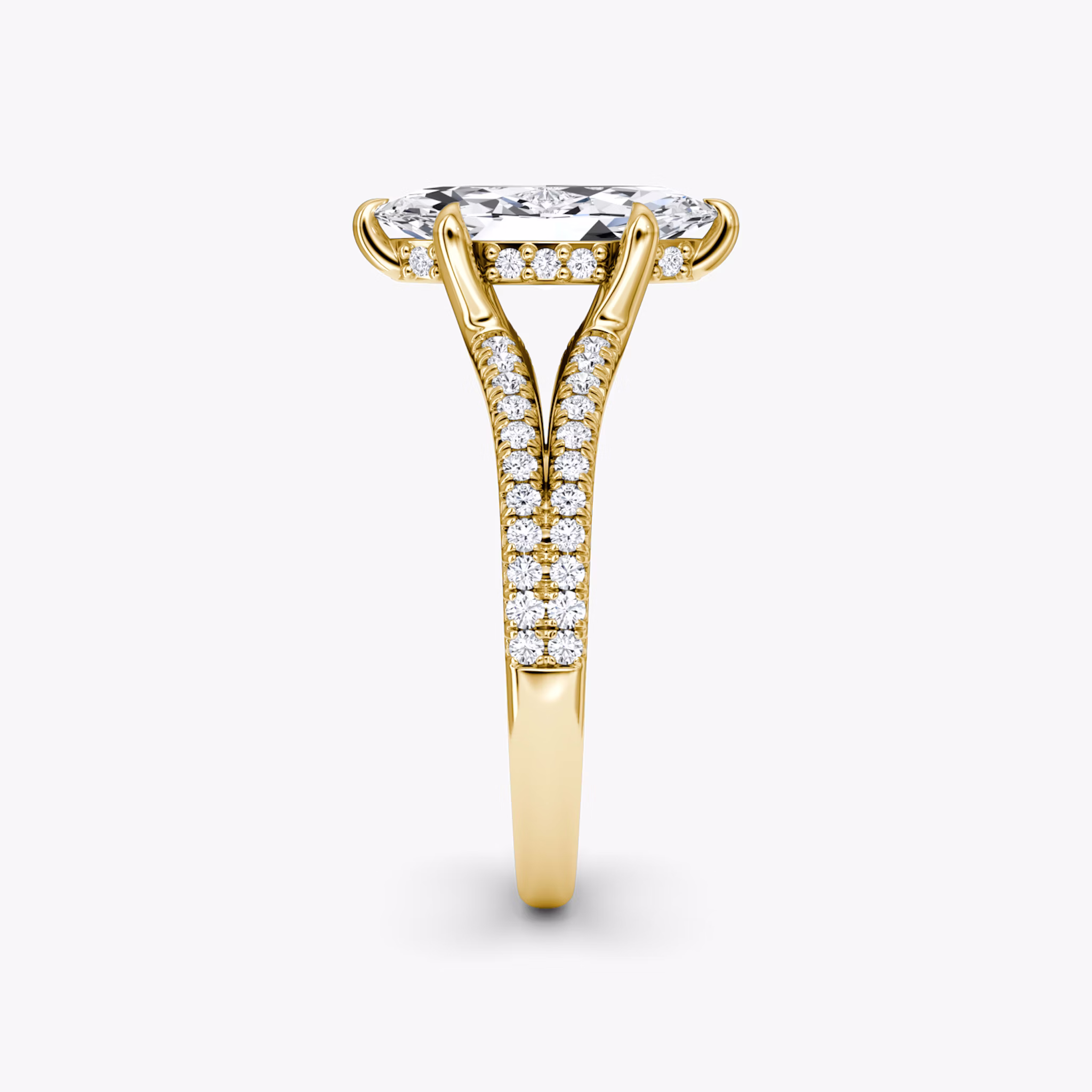 The Floating Split Band | Marquise | 18k | Yellow Gold | bandAccent: Pavé | diamondOrientation: vertical | caratWeight: other