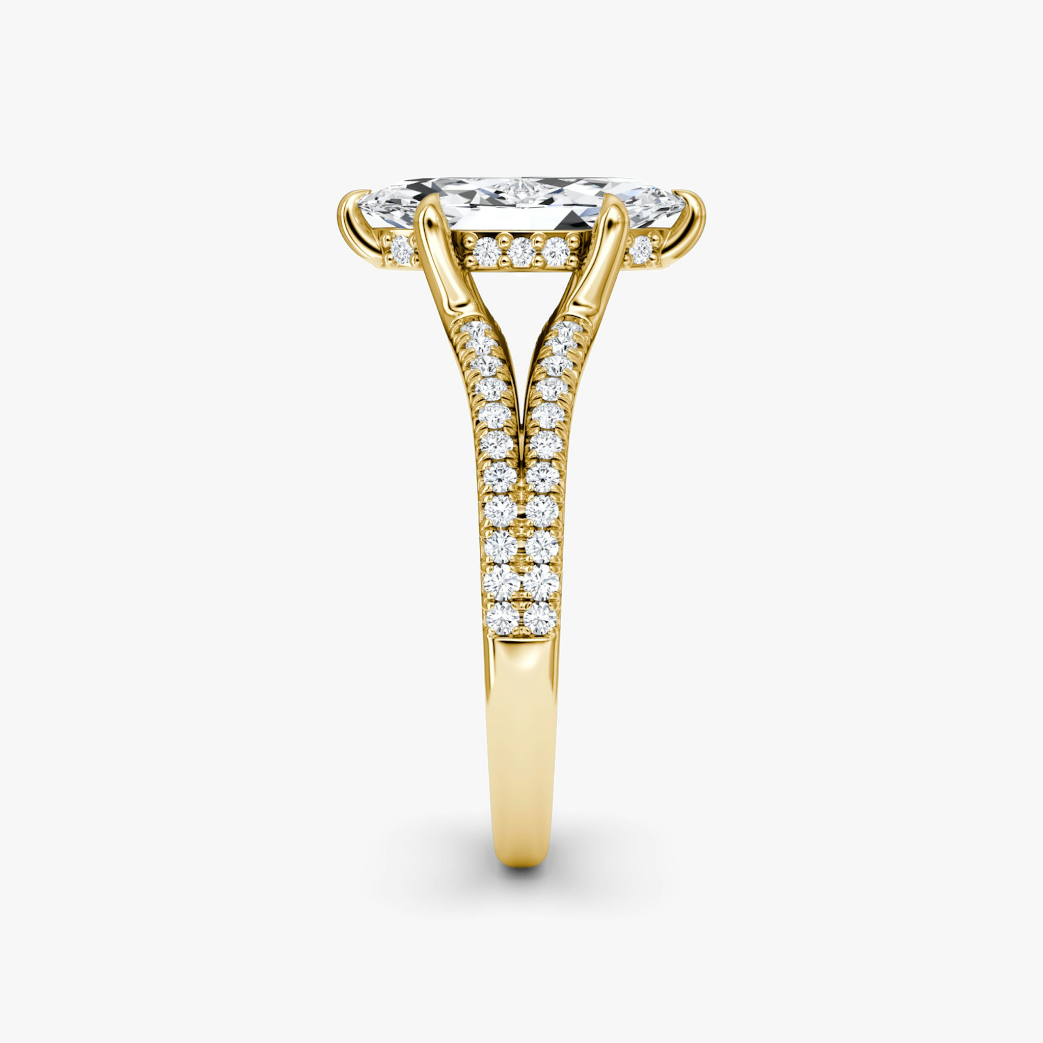 The Floating Split Band | Marquise | 18k | Yellow Gold | bandAccent: Pavé | diamondOrientation: vertical | caratWeight: other