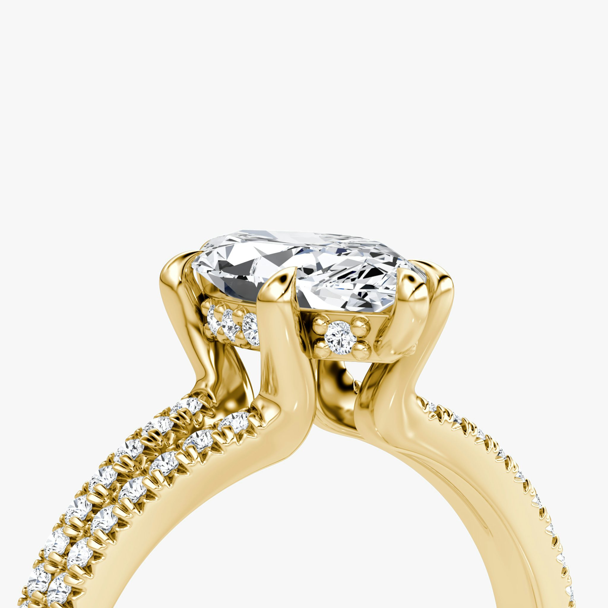 The Floating Split Band | Marquise | 18k | Yellow Gold | bandAccent: Pavé | diamondOrientation: vertical | caratWeight: other