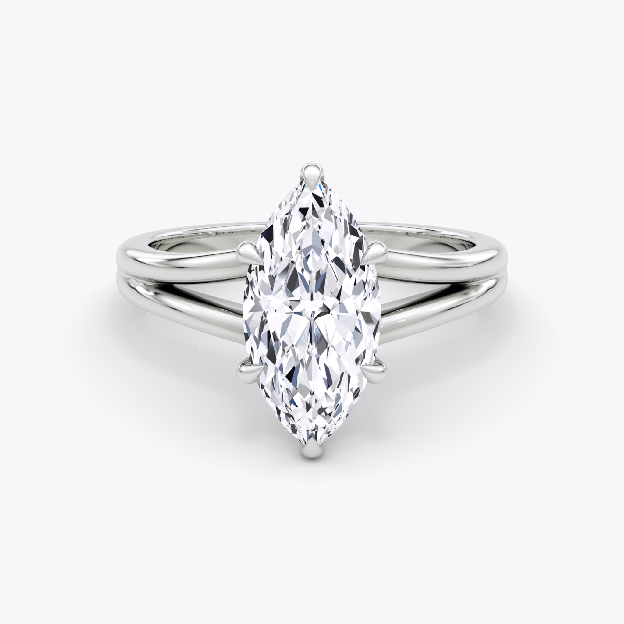 The Floating Split Band | Marquise | Platinum | bandAccent: Plain | diamondOrientation: vertical | caratWeight: other