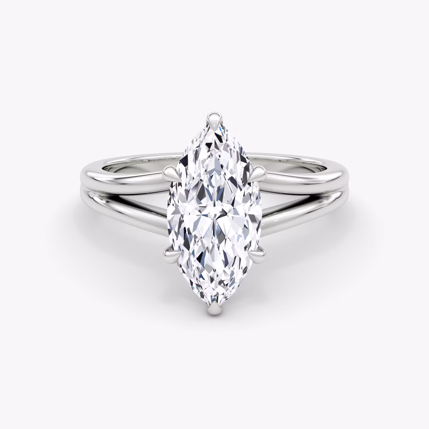 The Floating Split Band | Marquise | 18k | White Gold | bandAccent: Plain | diamondOrientation: vertical | caratWeight: other