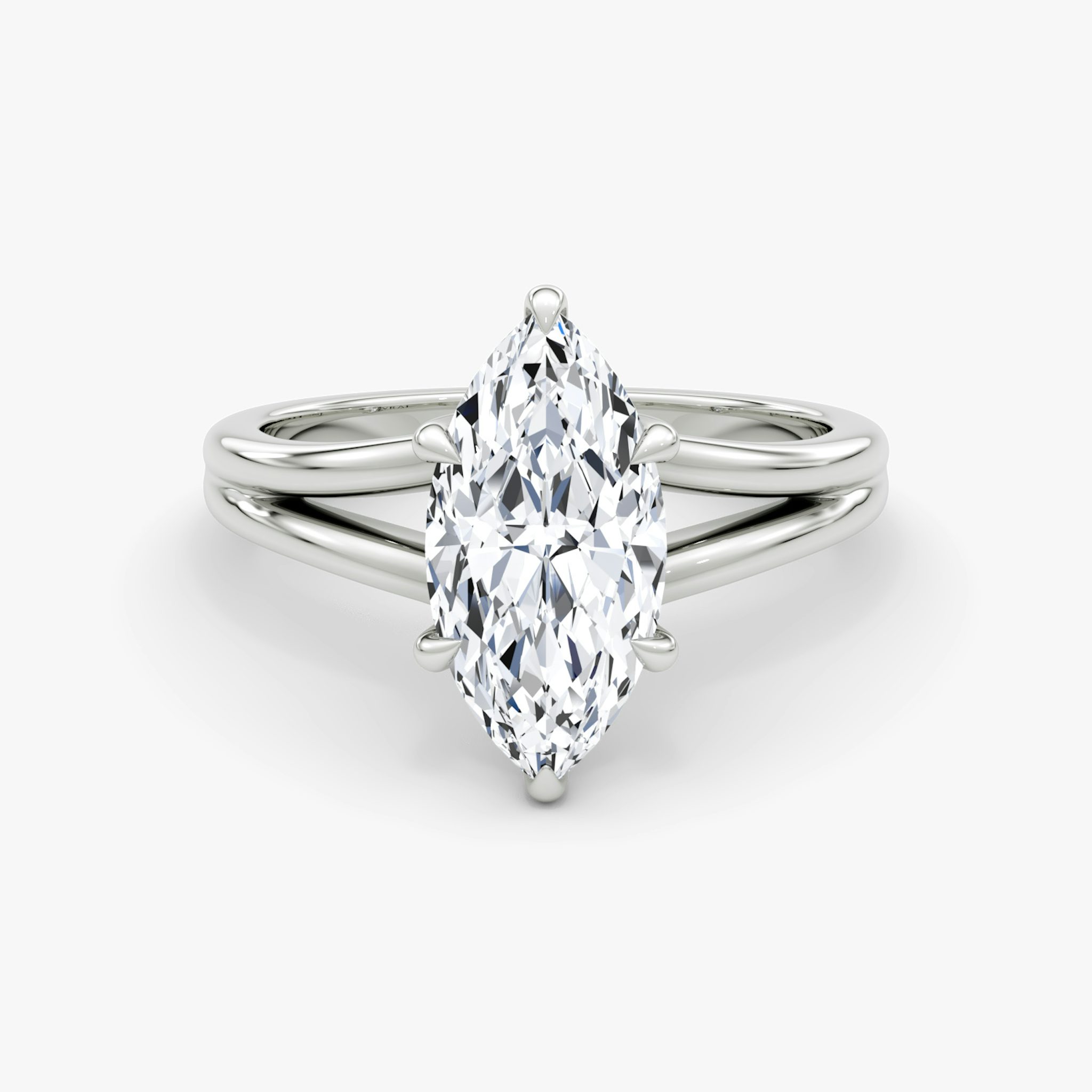 The Floating Split Band | Marquise | Platinum | bandAccent: Plain | diamondOrientation: vertical | caratWeight: other