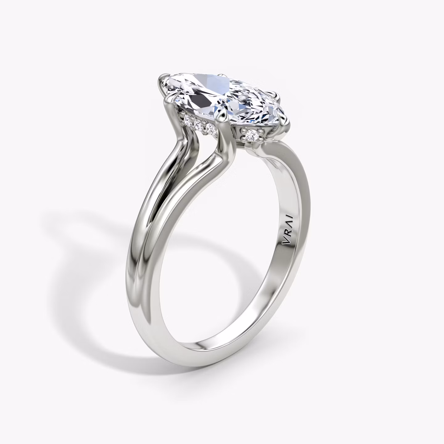The Floating Split Band Marquise | Platinum