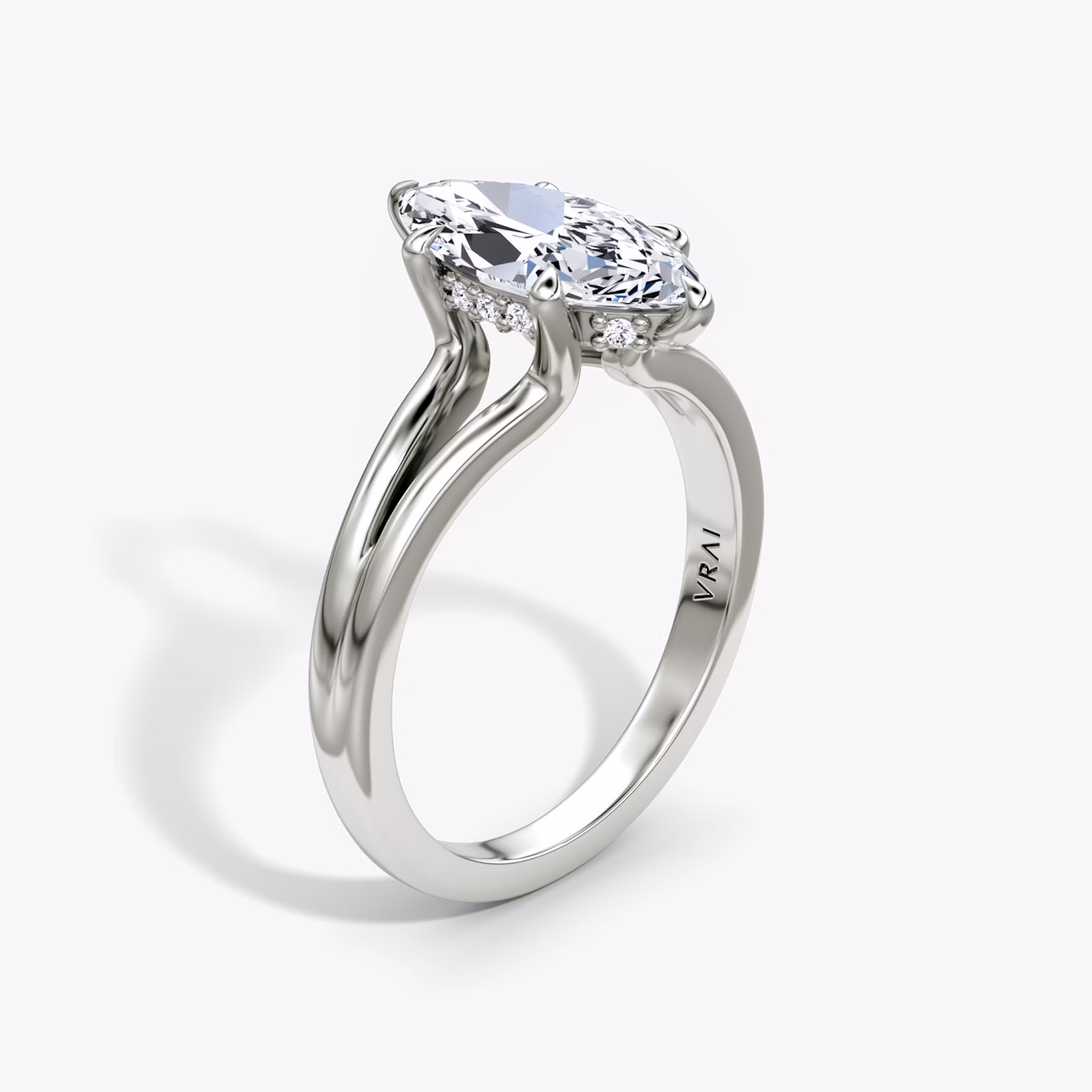 The Floating Split Band Marquise | Platinum