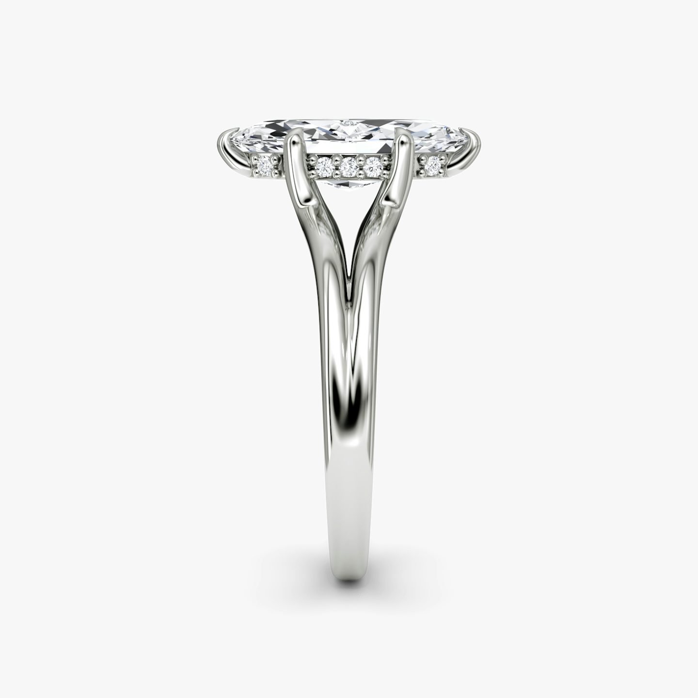 The Floating Split Band | Marquise | 18k | White Gold | bandAccent: Plain | diamondOrientation: vertical | caratWeight: other