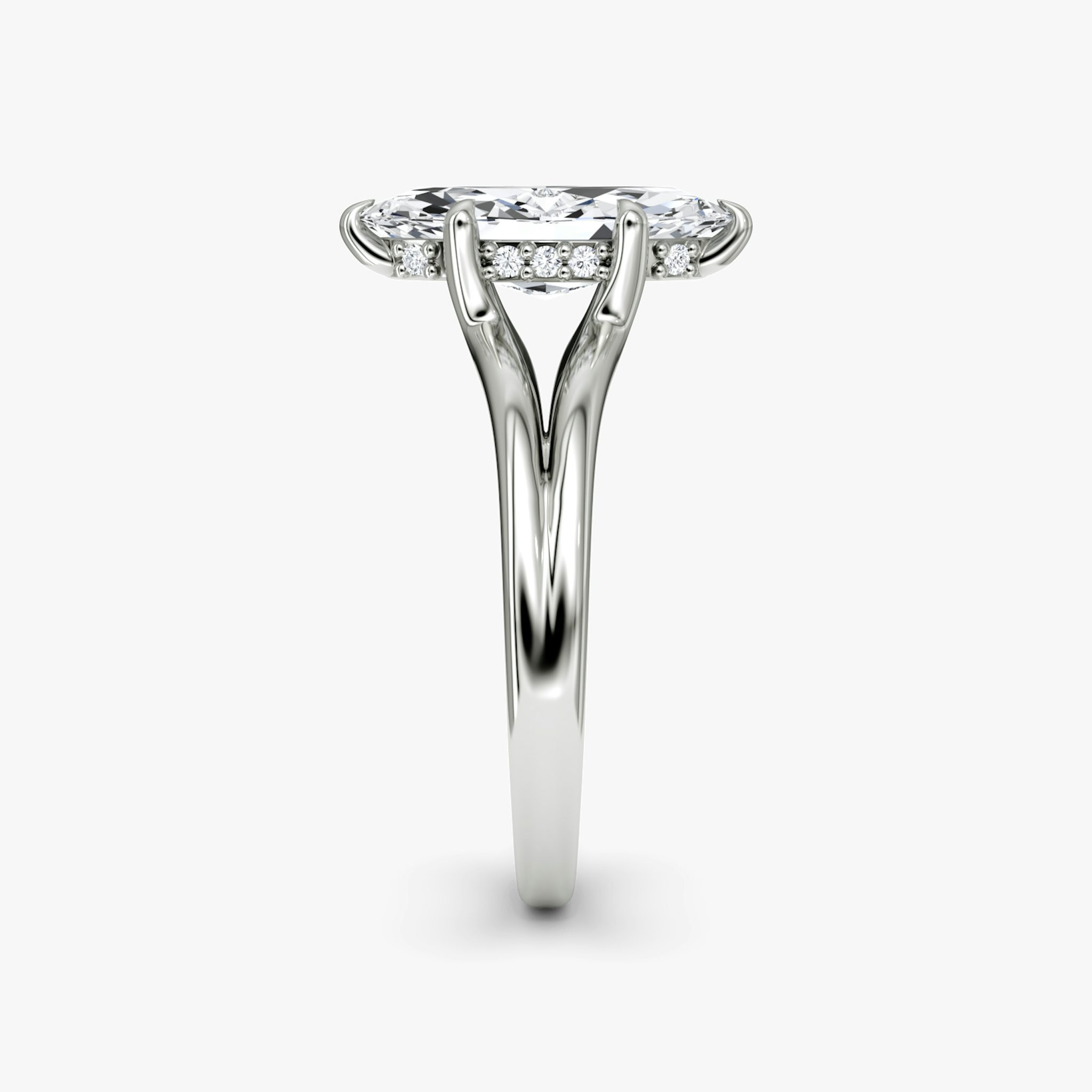 The Floating Split Band | Marquise | Platinum | bandAccent: Plain | diamondOrientation: vertical | caratWeight: other