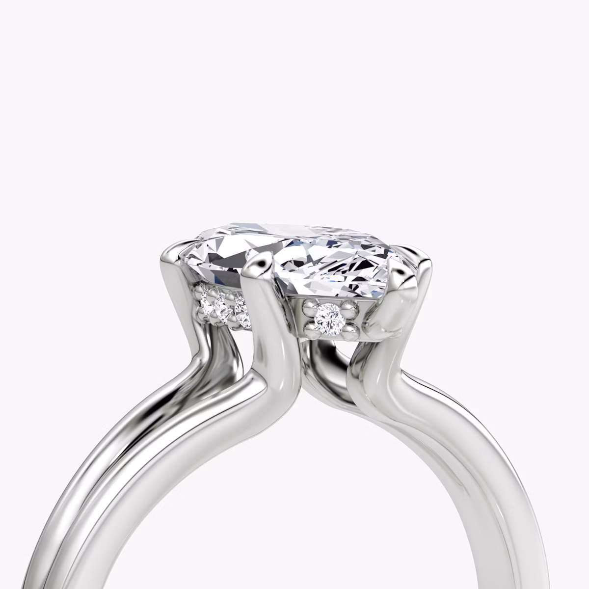 The Floating Split Band | Marquise | 18k | White Gold | bandAccent: Plain | diamondOrientation: vertical | caratWeight: other