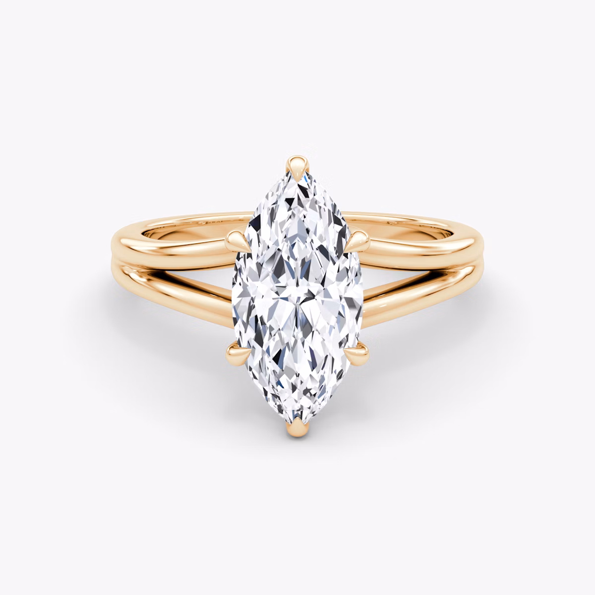 The Floating Split Band | Marquise | 14k | Rose Gold | bandAccent: Plain | diamondOrientation: vertical | caratWeight: other