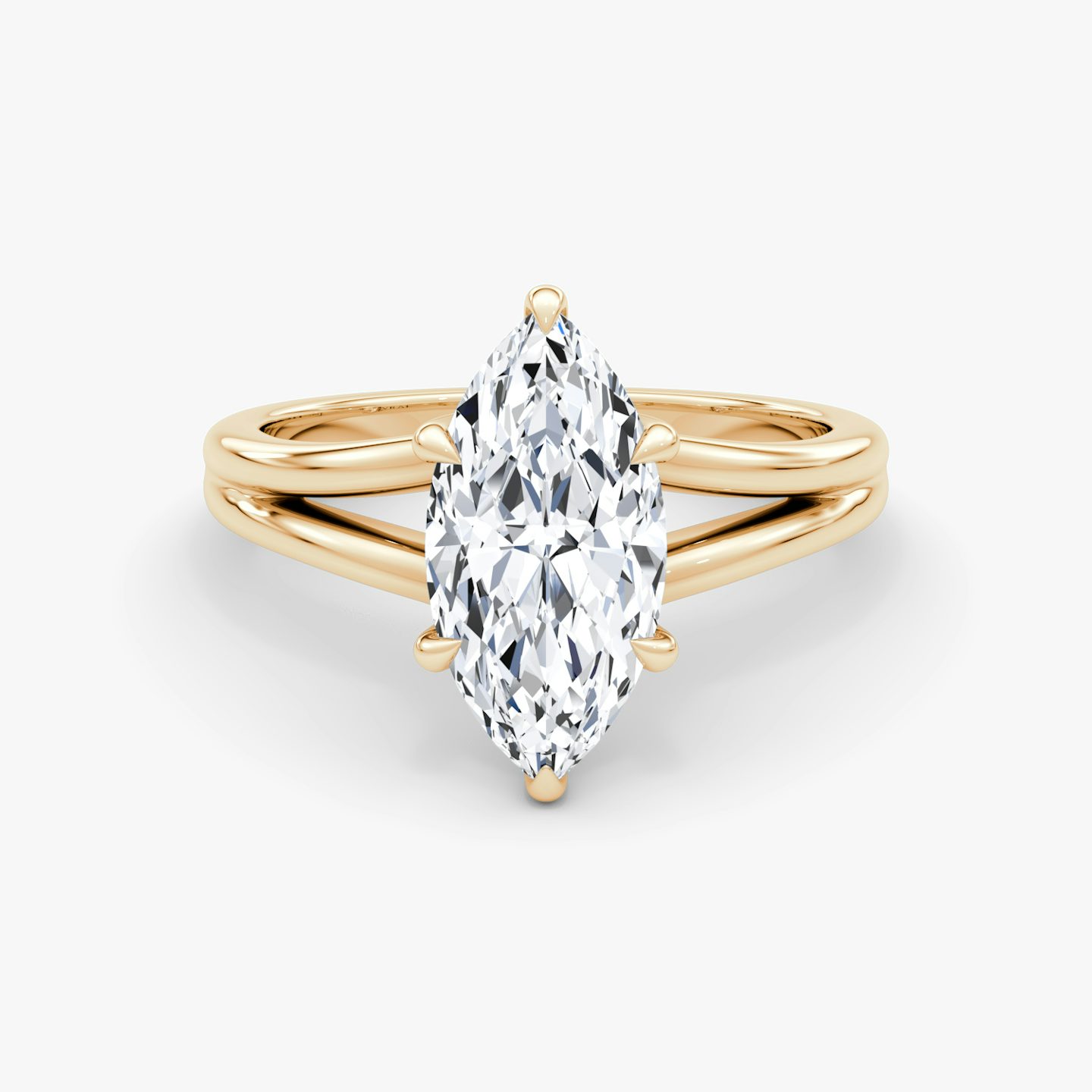 The Floating Split Band | Marquise | 14k | Rose Gold | bandAccent: Plain | diamondOrientation: vertical | caratWeight: other