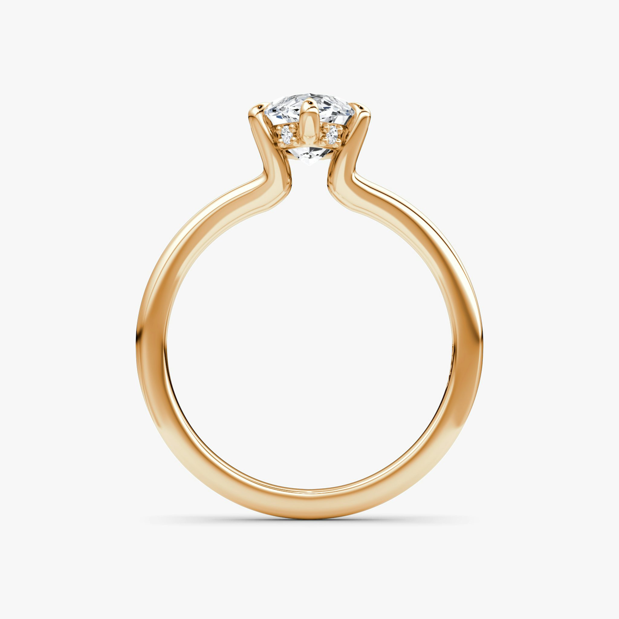 The Floating Split Band | Marquise | 14k | Rose Gold | bandAccent: Plain | diamondOrientation: vertical | caratWeight: other