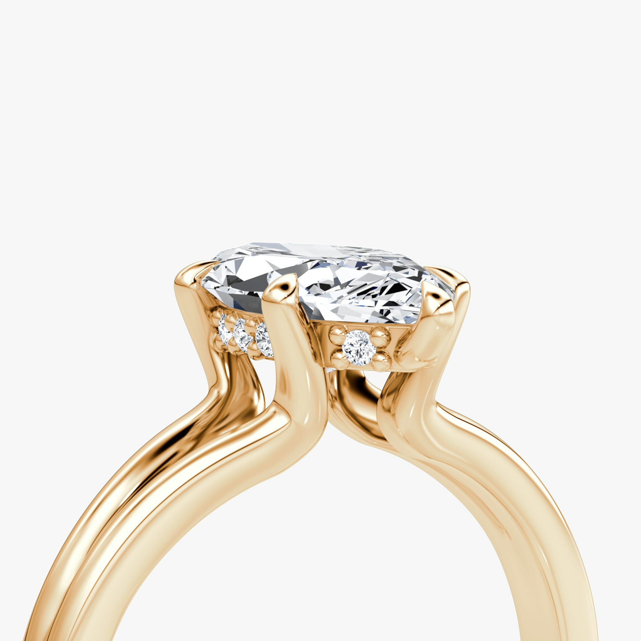 The Floating Split Band | Marquise | 14k | Rose Gold | bandAccent: Plain | diamondOrientation: vertical | caratWeight: other