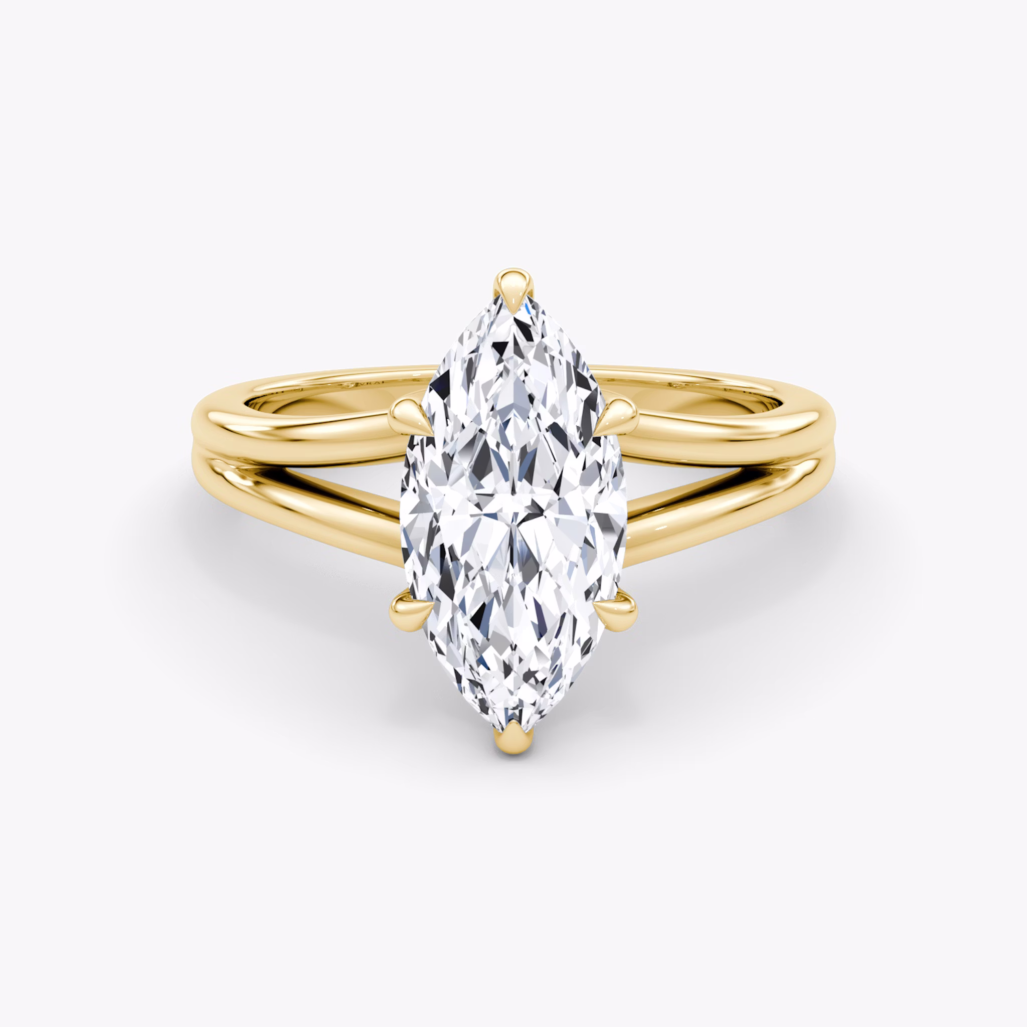 The Floating Split Band | Marquise | 18k | Yellow Gold | bandAccent: Plain | diamondOrientation: vertical | caratWeight: other