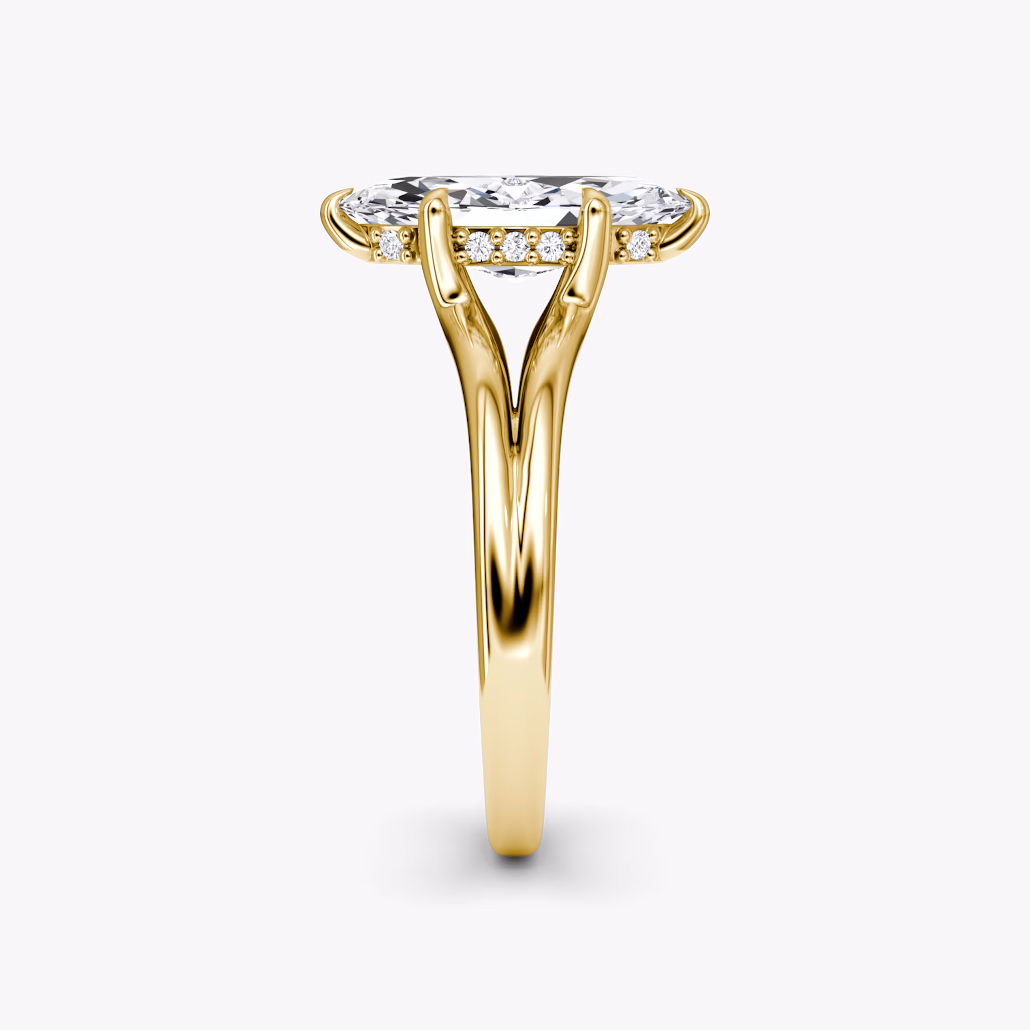 The Floating Split Band | Marquise | 18k | Yellow Gold | bandAccent: Plain | diamondOrientation: vertical | caratWeight: other