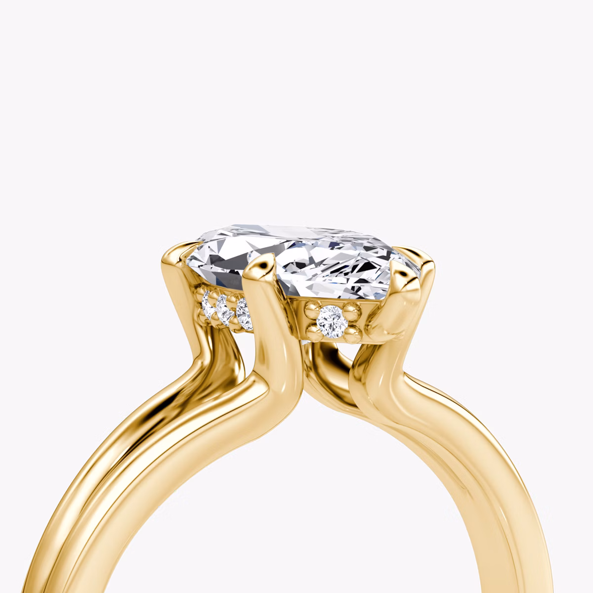 The Floating Split Band | Marquise | 18k | Yellow Gold | bandAccent: Plain | diamondOrientation: vertical | caratWeight: other