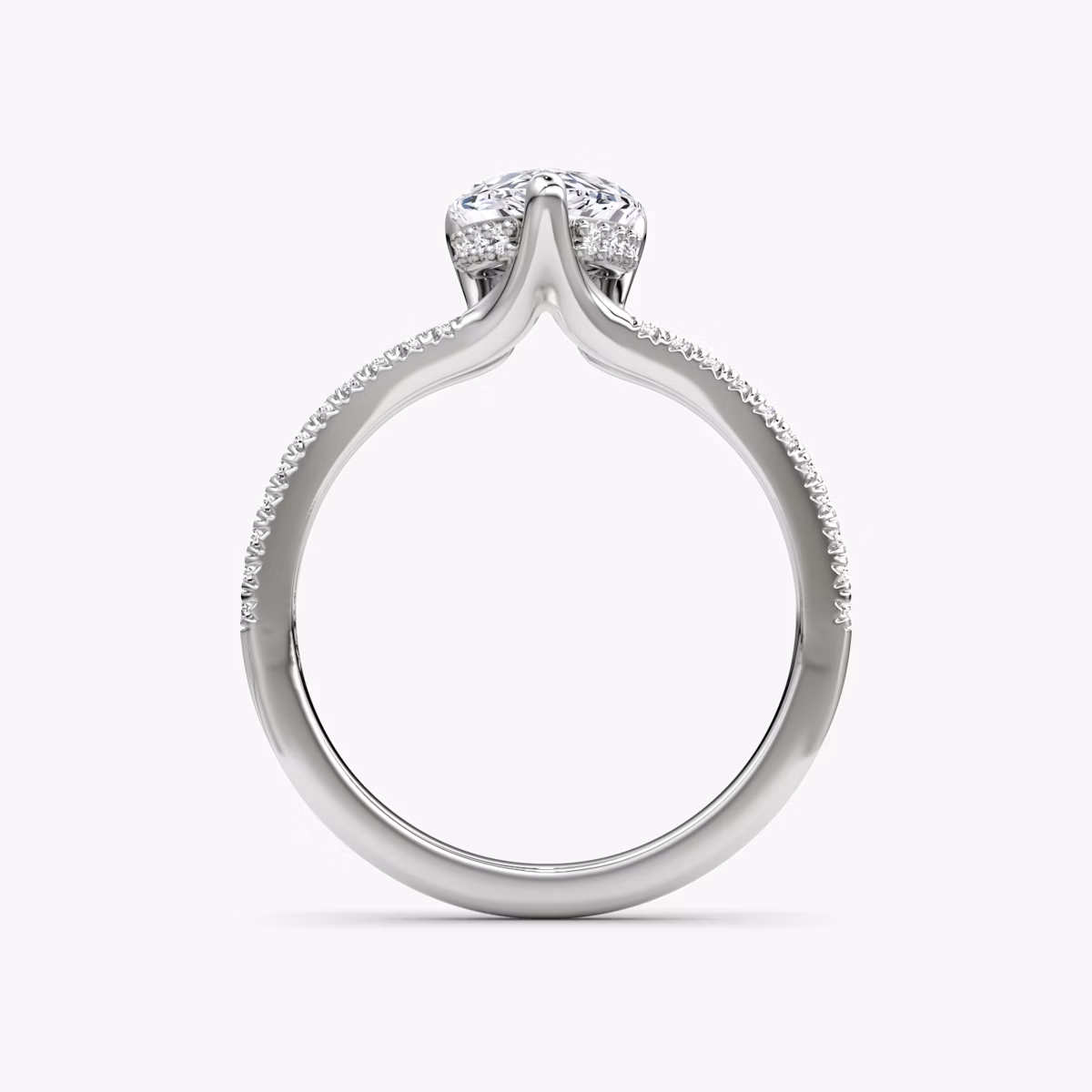 The Floating Split Band | Pear | Platinum | bandAccent: Pavé | diamondOrientation: vertical | caratWeight: other