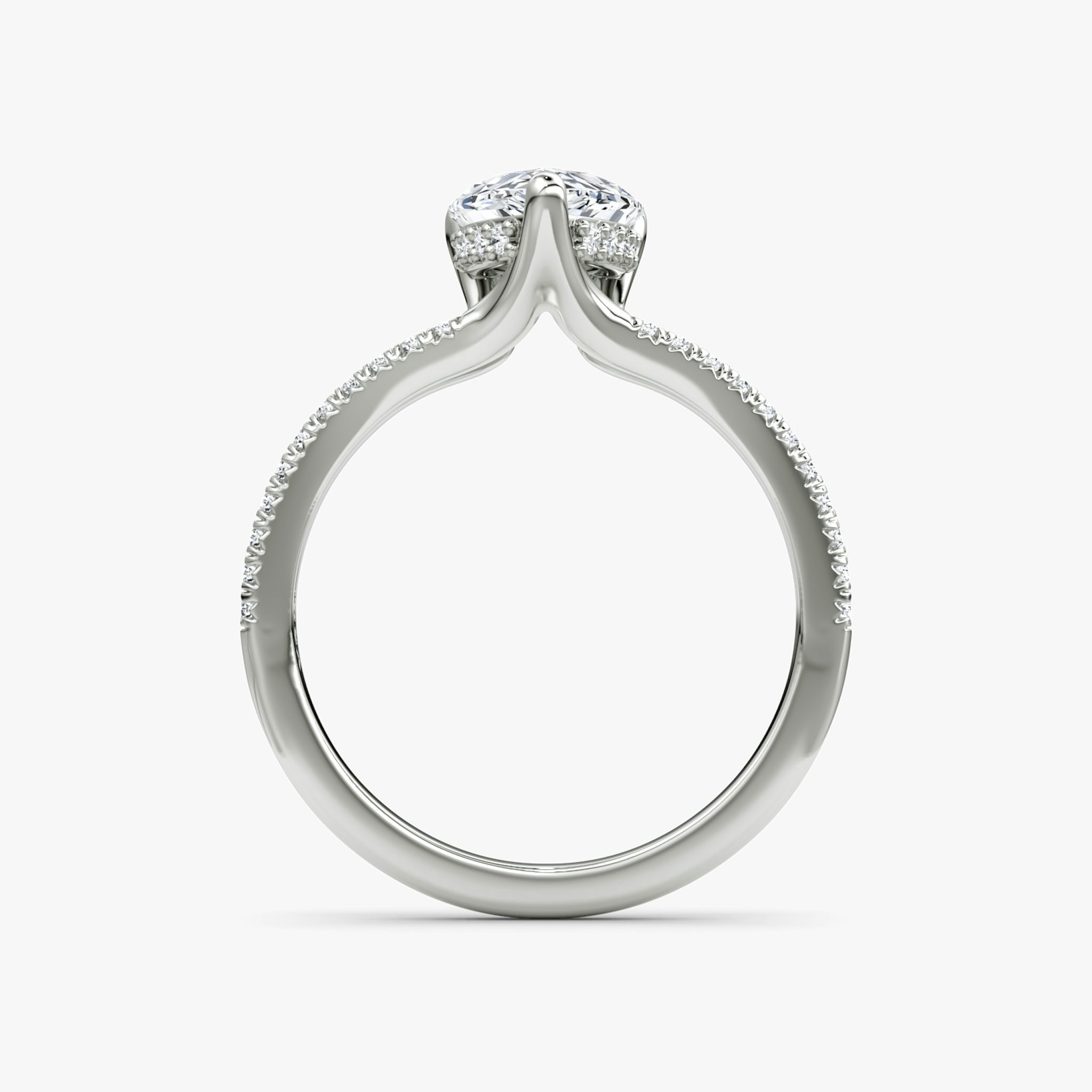 The Floating Split Band | Pear | 18k | White Gold | bandAccent: Pavé | diamondOrientation: vertical | caratWeight: other