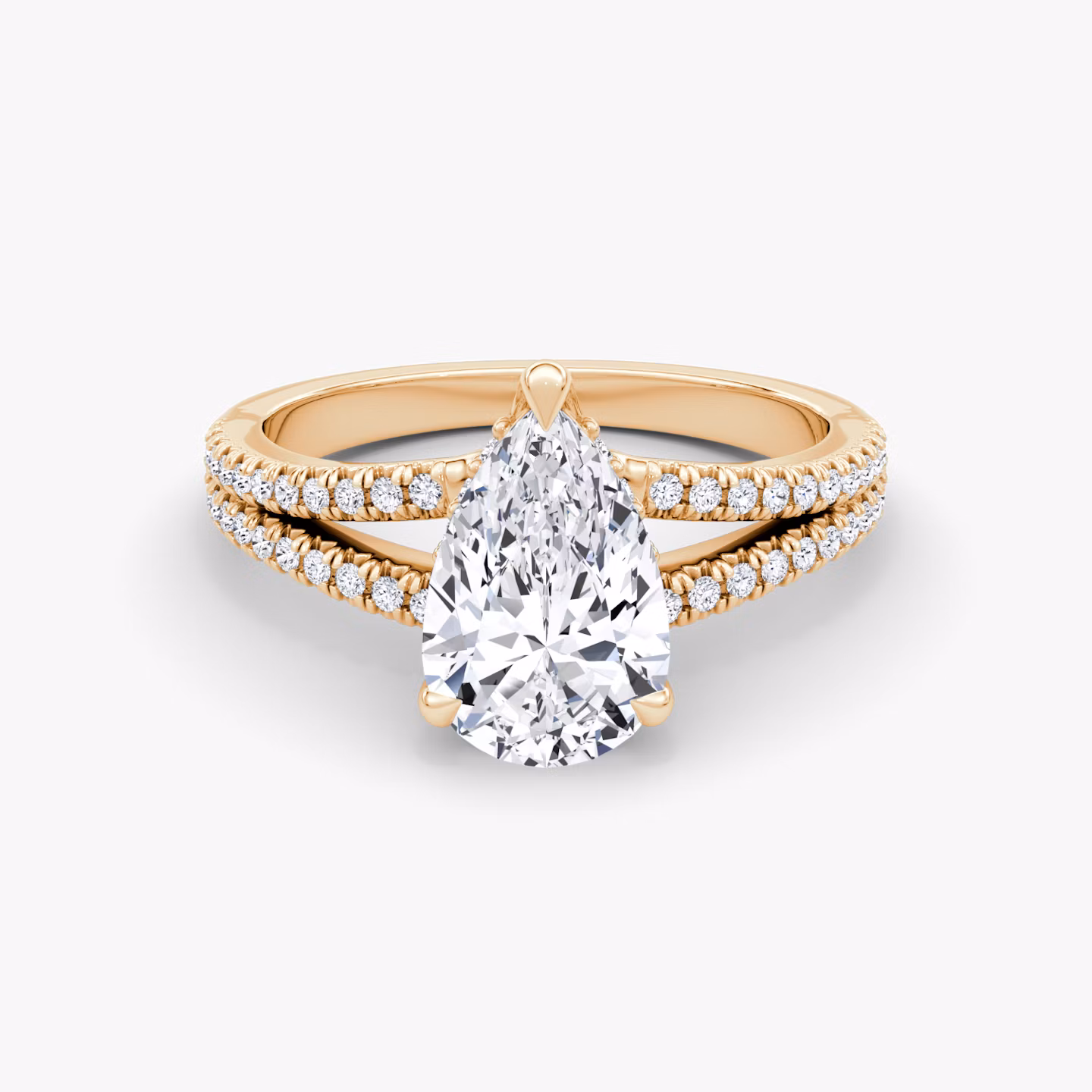 Floating Split Band | Tropfen | 14k | Roségold | bandAccent: Mit Pavé-Besatz | diamondOrientation: vertical | caratWeight: other