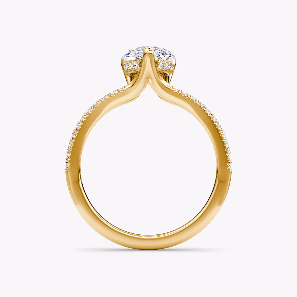 The Floating Split Band | Pear | 18k | Yellow Gold | bandAccent: Pavé | diamondOrientation: vertical | caratWeight: other