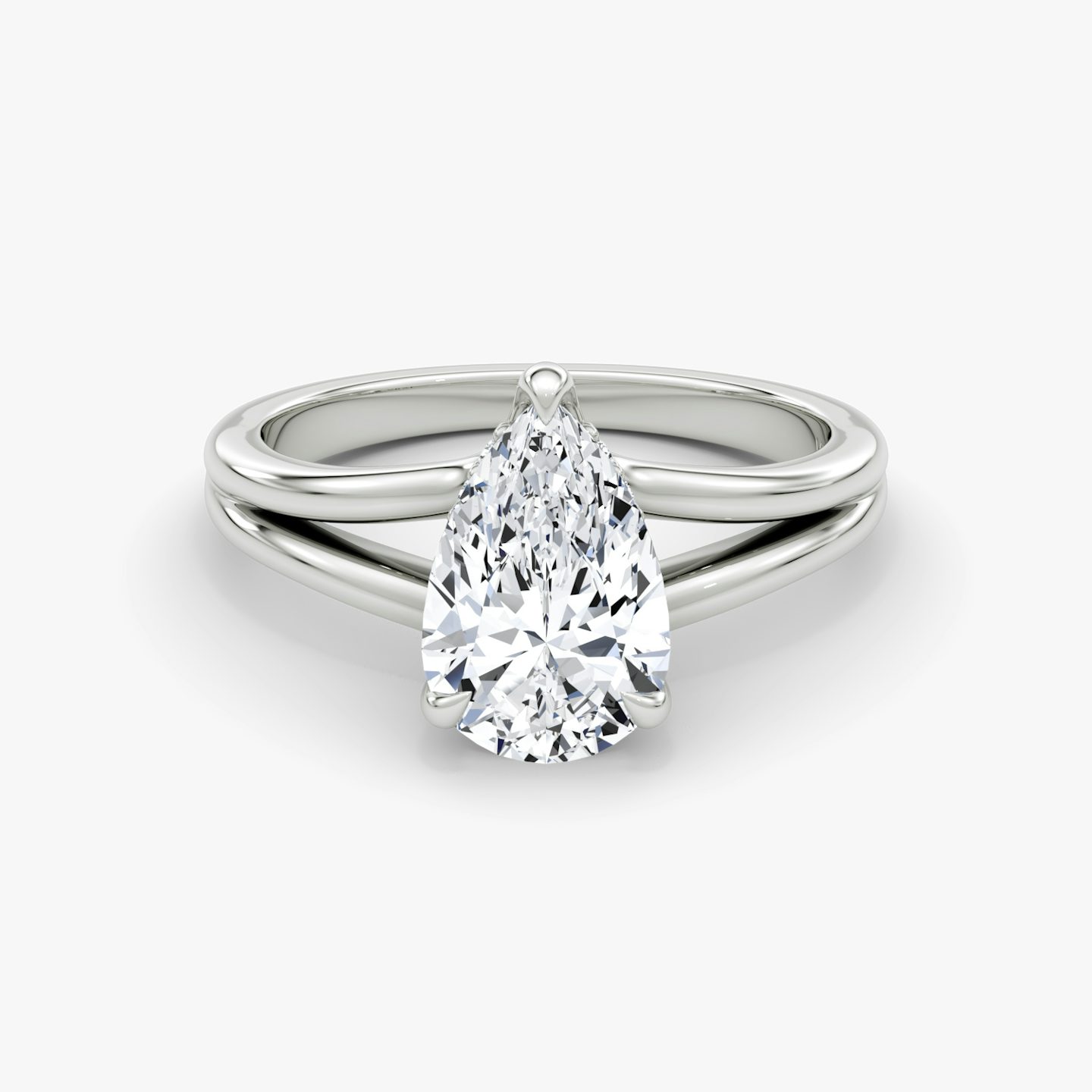 The Floating Split Band | Pear | Platinum | bandAccent: Plain | diamondOrientation: vertical | caratWeight: other