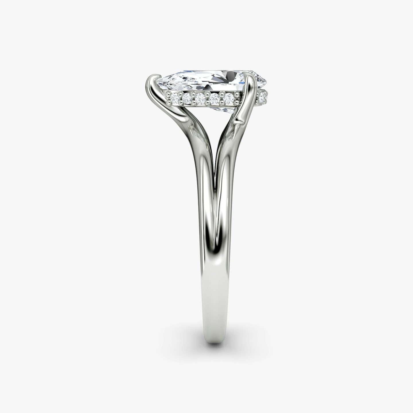 The Floating Split Band | Pear | Platinum | bandAccent: Plain | diamondOrientation: vertical | caratWeight: other