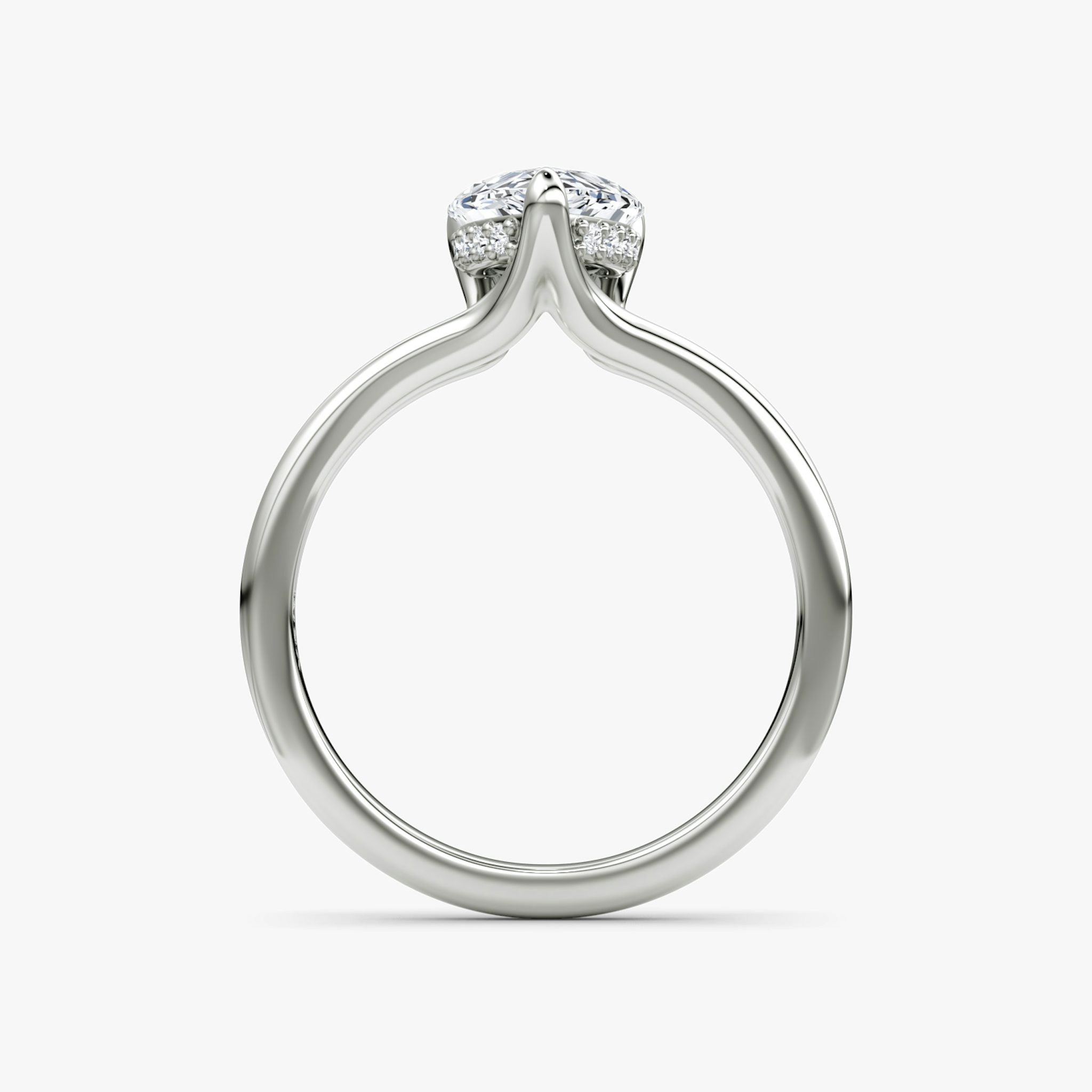 The Floating Split Band | Pear | 18k | White Gold | bandAccent: Plain | diamondOrientation: vertical | caratWeight: other