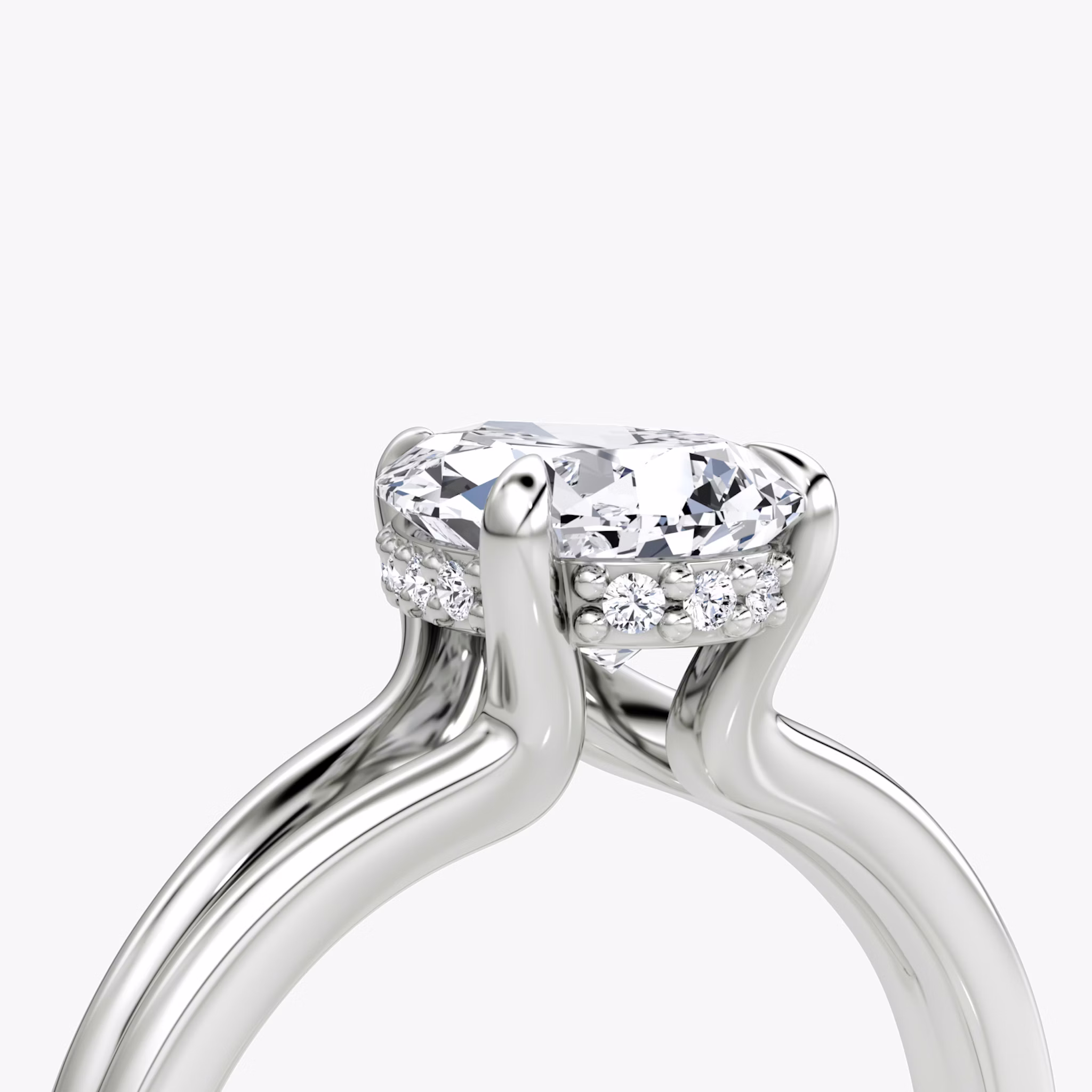 The Floating Split Band | Pear | 18k | White Gold | bandAccent: Plain | diamondOrientation: vertical | caratWeight: other