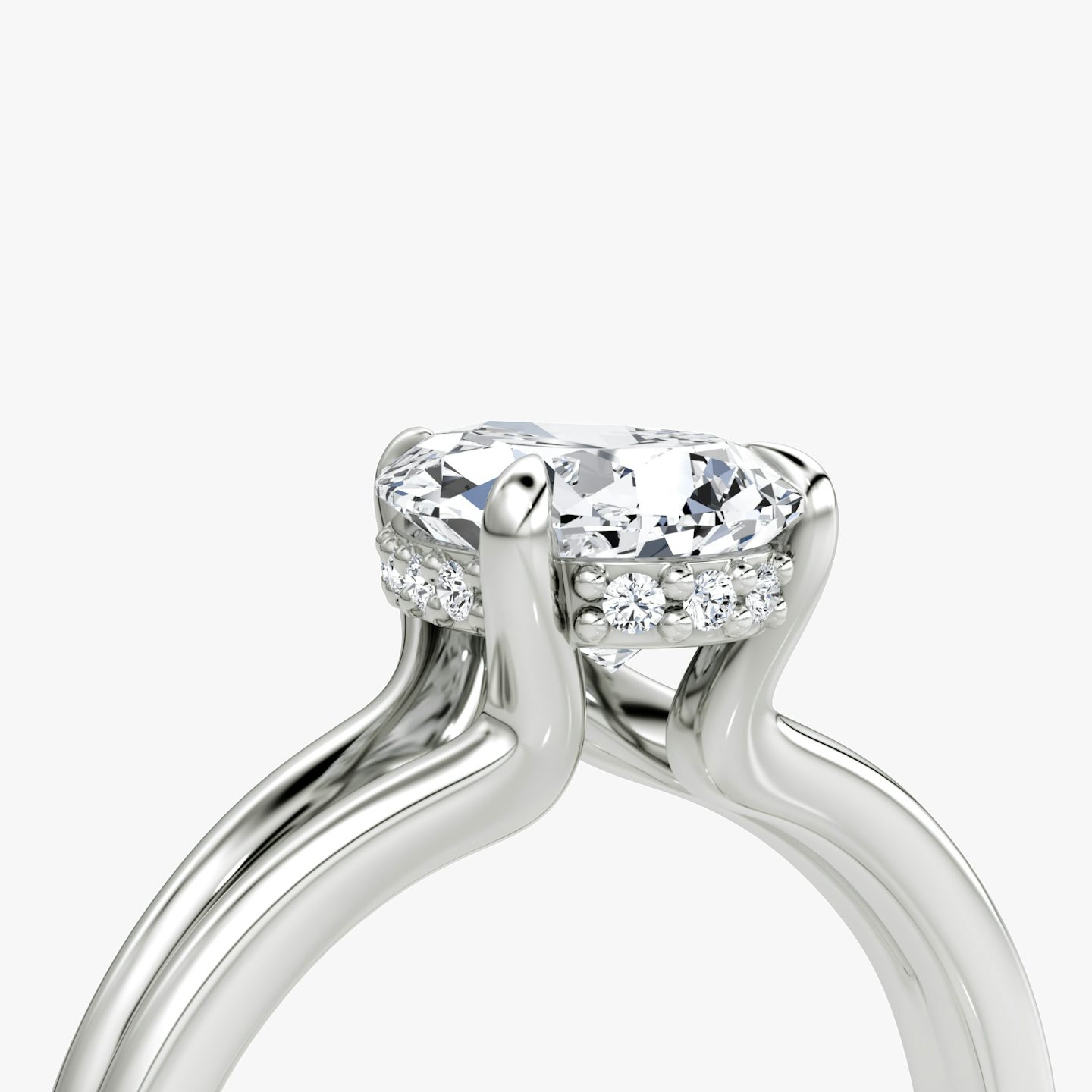 The Floating Split Band | Pear | Platinum | bandAccent: Plain | diamondOrientation: vertical | caratWeight: other