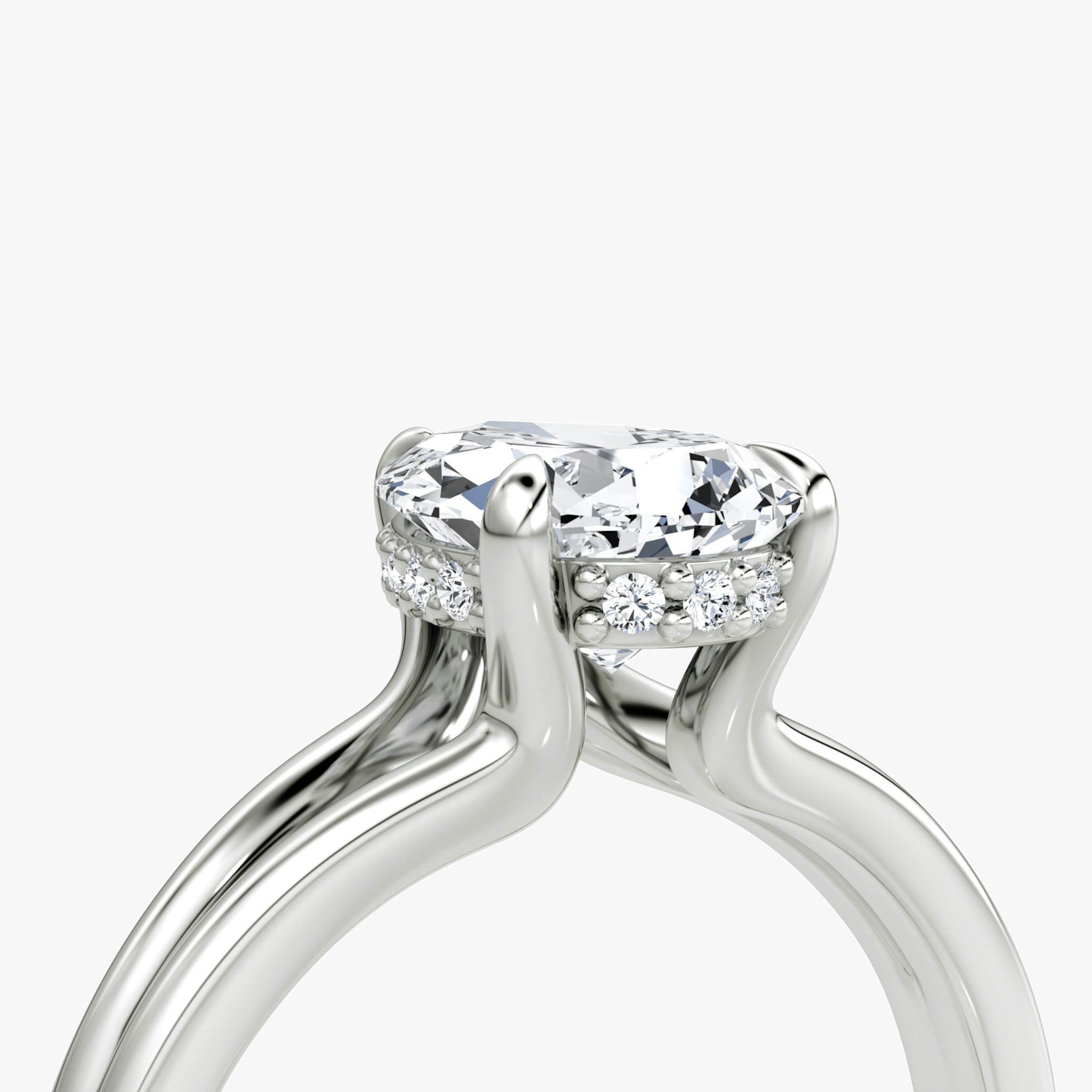The Floating Split Band | Pear | 18k | White Gold | bandAccent: Plain | diamondOrientation: vertical | caratWeight: other