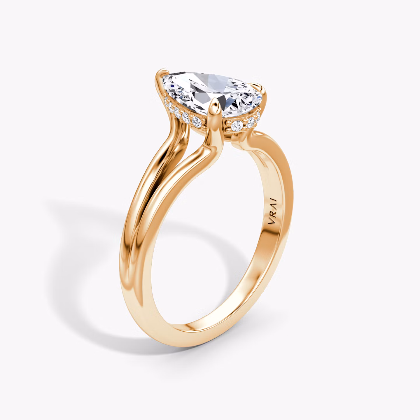 Floating Split Band | Tropfen | 14k | Roségold | bandAccent: Ohne Pavé-Besatz | diamondOrientation: vertical | caratWeight: other