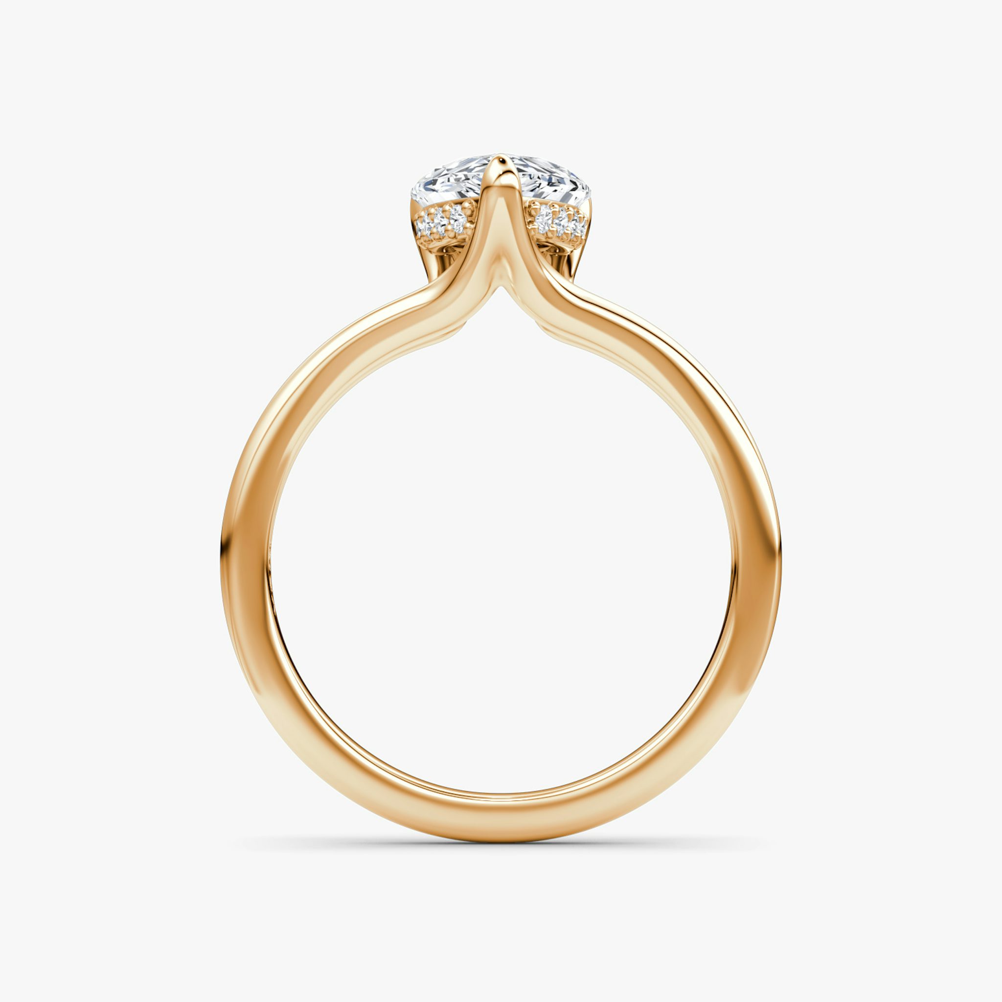 The Floating Split Band | Pear | 14k | Rose Gold | bandAccent: Plain | diamondOrientation: vertical | caratWeight: other
