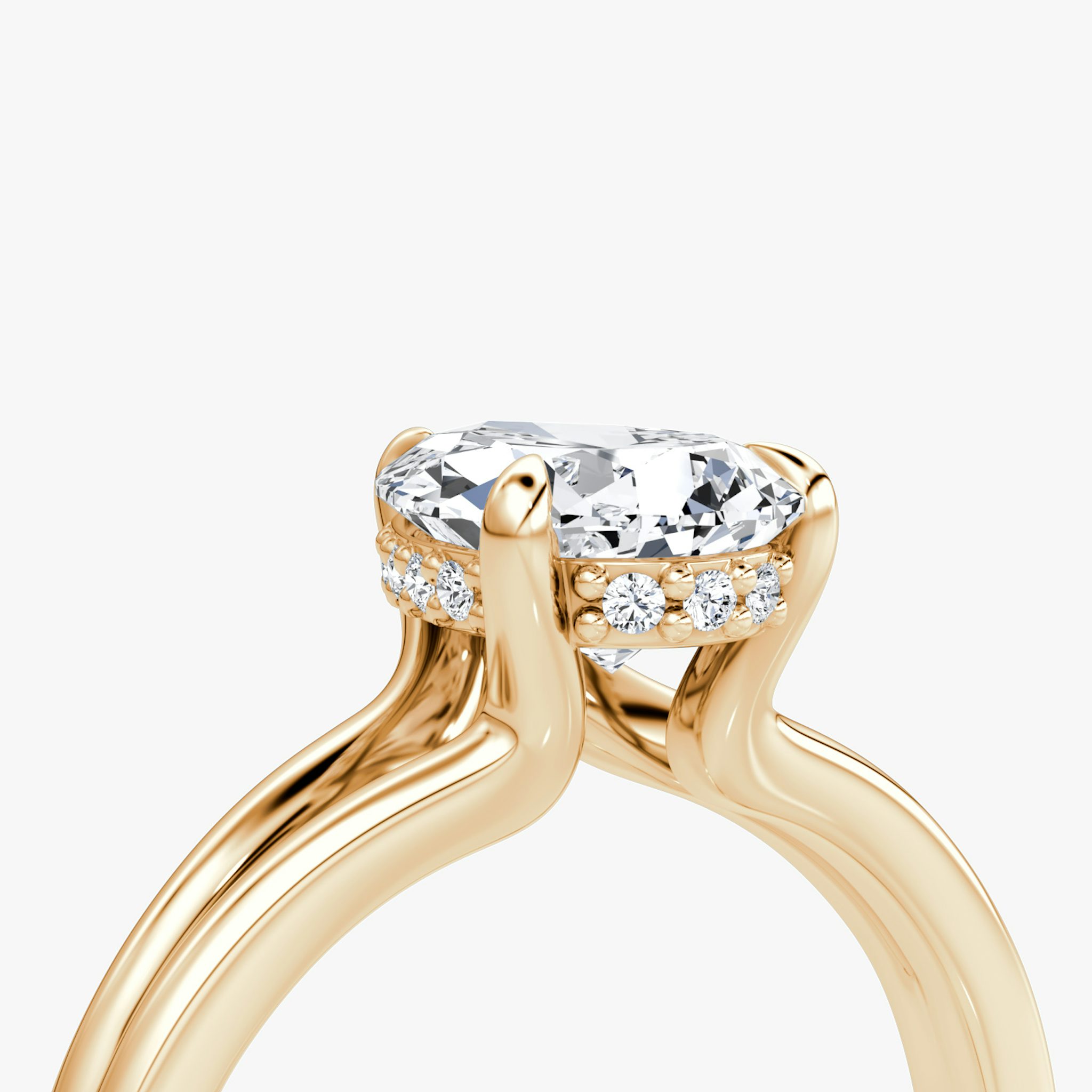 The Floating Split Band | Pear | 14k | Rose Gold | bandAccent: Plain | diamondOrientation: vertical | caratWeight: other