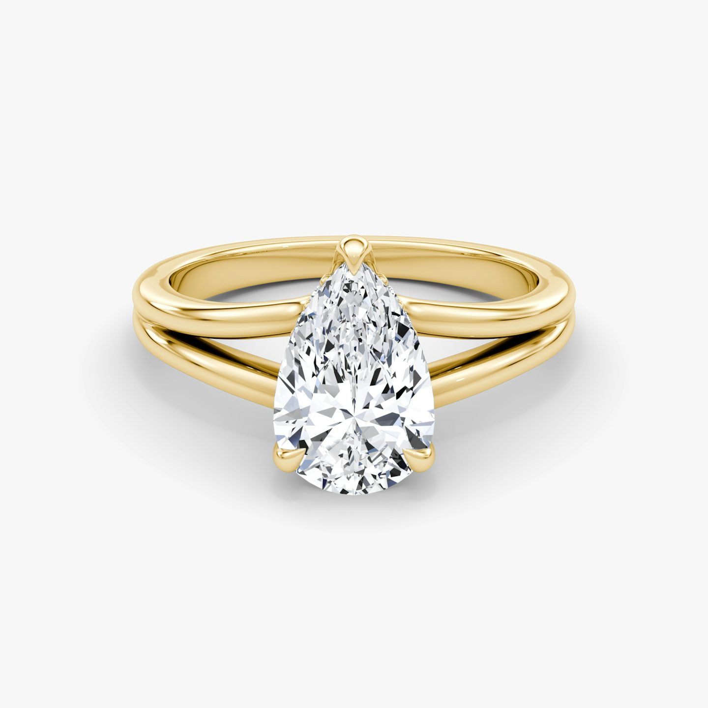 Bague de fiançailles Floating Split Band | Poire | 18k | Or jaune | bandAccent: Simple | diamondOrientation: vertical | caratWeight: other