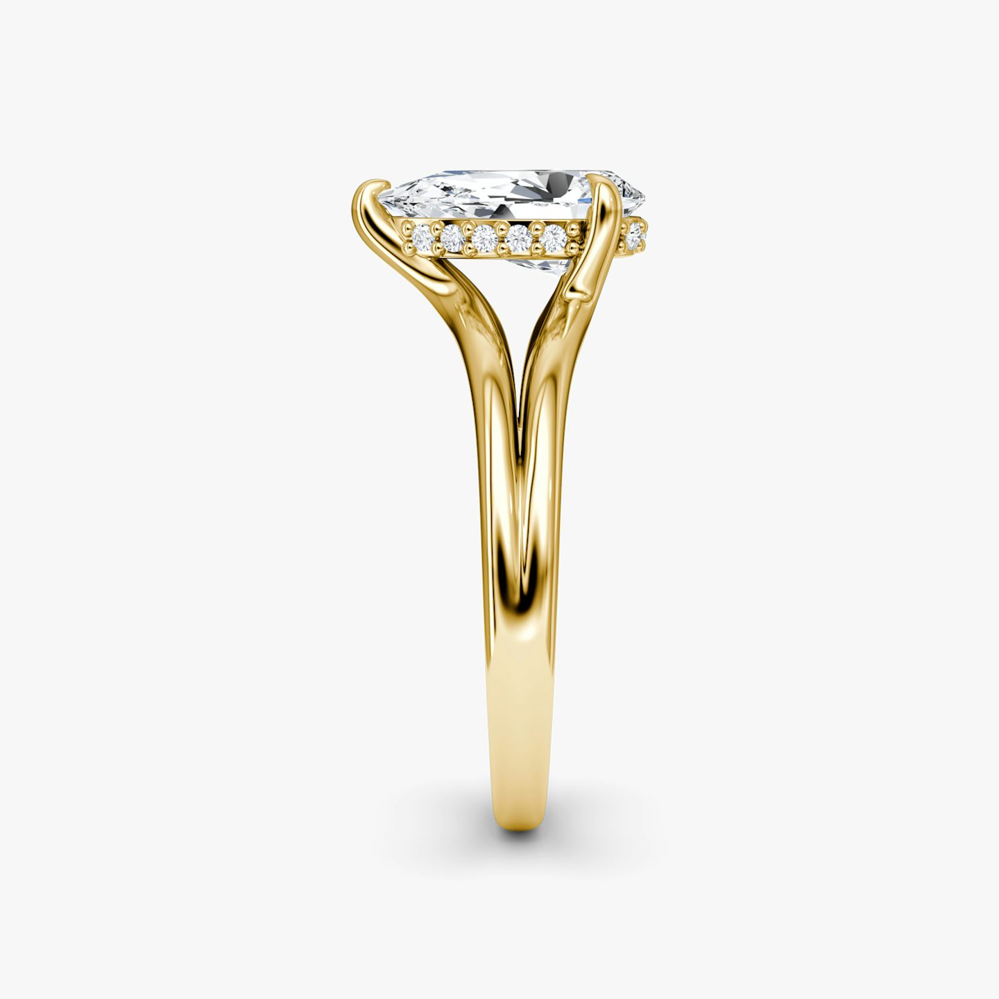Bague de fiançailles Floating Split Band | Poire | 18k | Or jaune | bandAccent: Simple | diamondOrientation: vertical | caratWeight: other