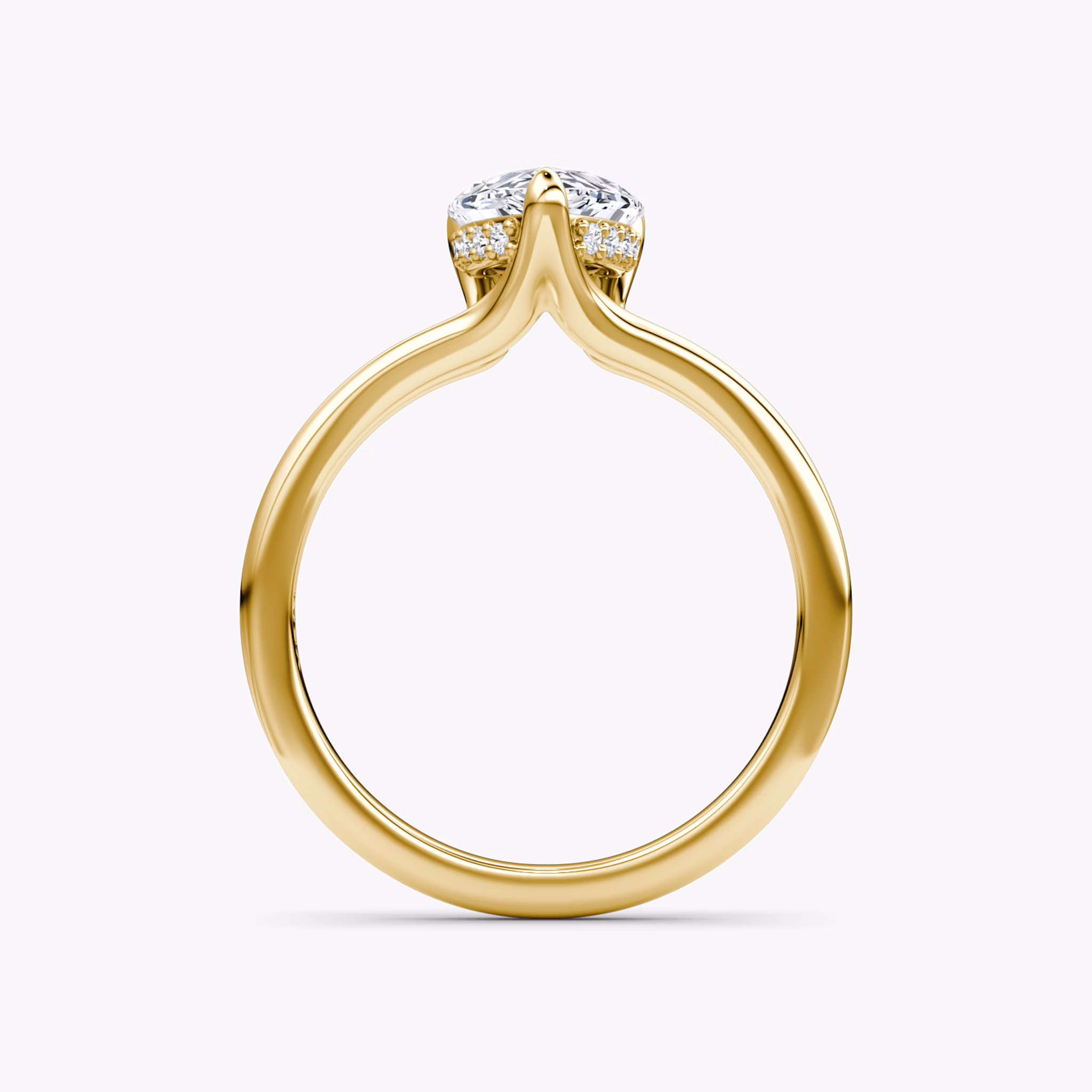 The Floating Split Band | Pear | 18k | Yellow Gold | bandAccent: Plain | diamondOrientation: vertical | caratWeight: other