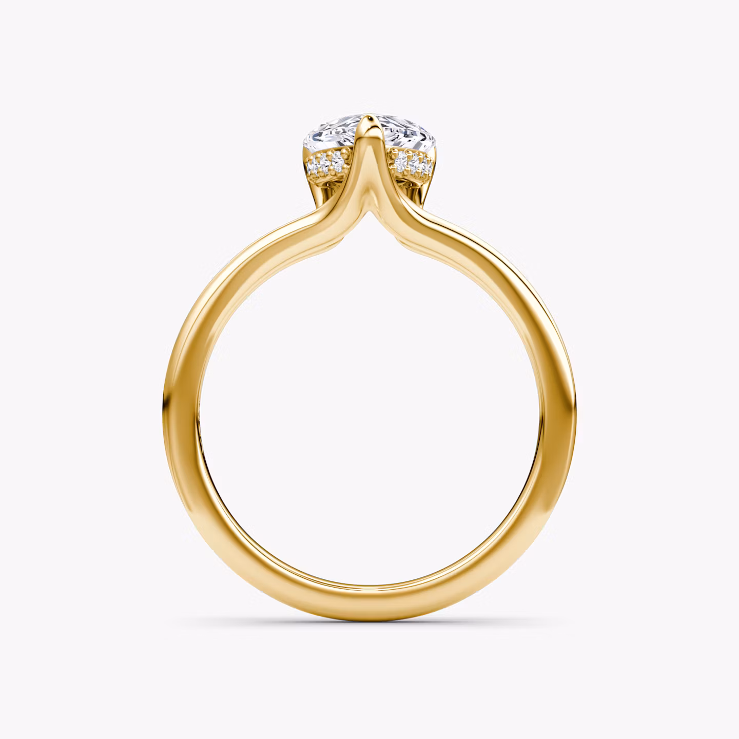Bague de fiançailles Floating Split Band | Poire | 18k | Or jaune | bandAccent: Simple | diamondOrientation: vertical | caratWeight: other