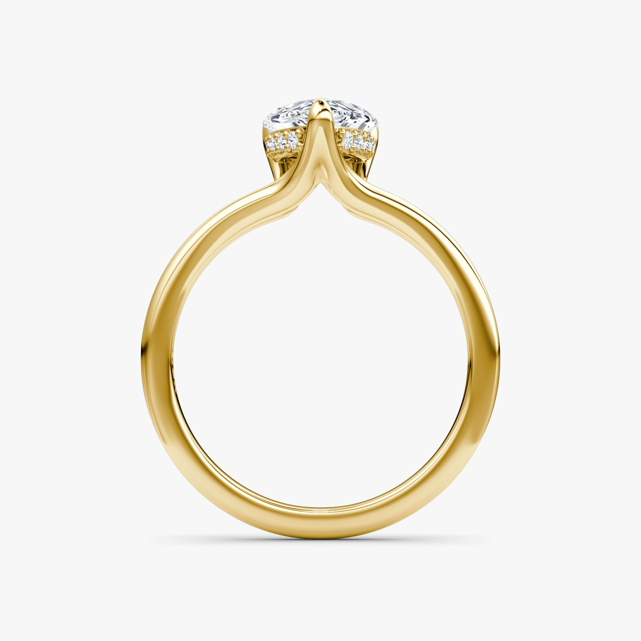 The Floating Split Band | Pear | 18k | Yellow Gold | bandAccent: Plain | diamondOrientation: vertical | caratWeight: other