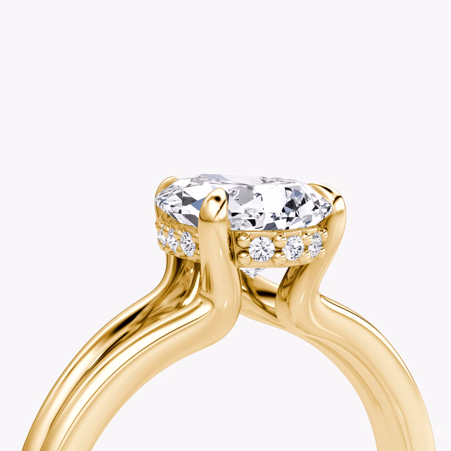 Bague de fiançailles Floating Split Band | Poire | 18k | Or jaune | bandAccent: Simple | diamondOrientation: vertical | caratWeight: other