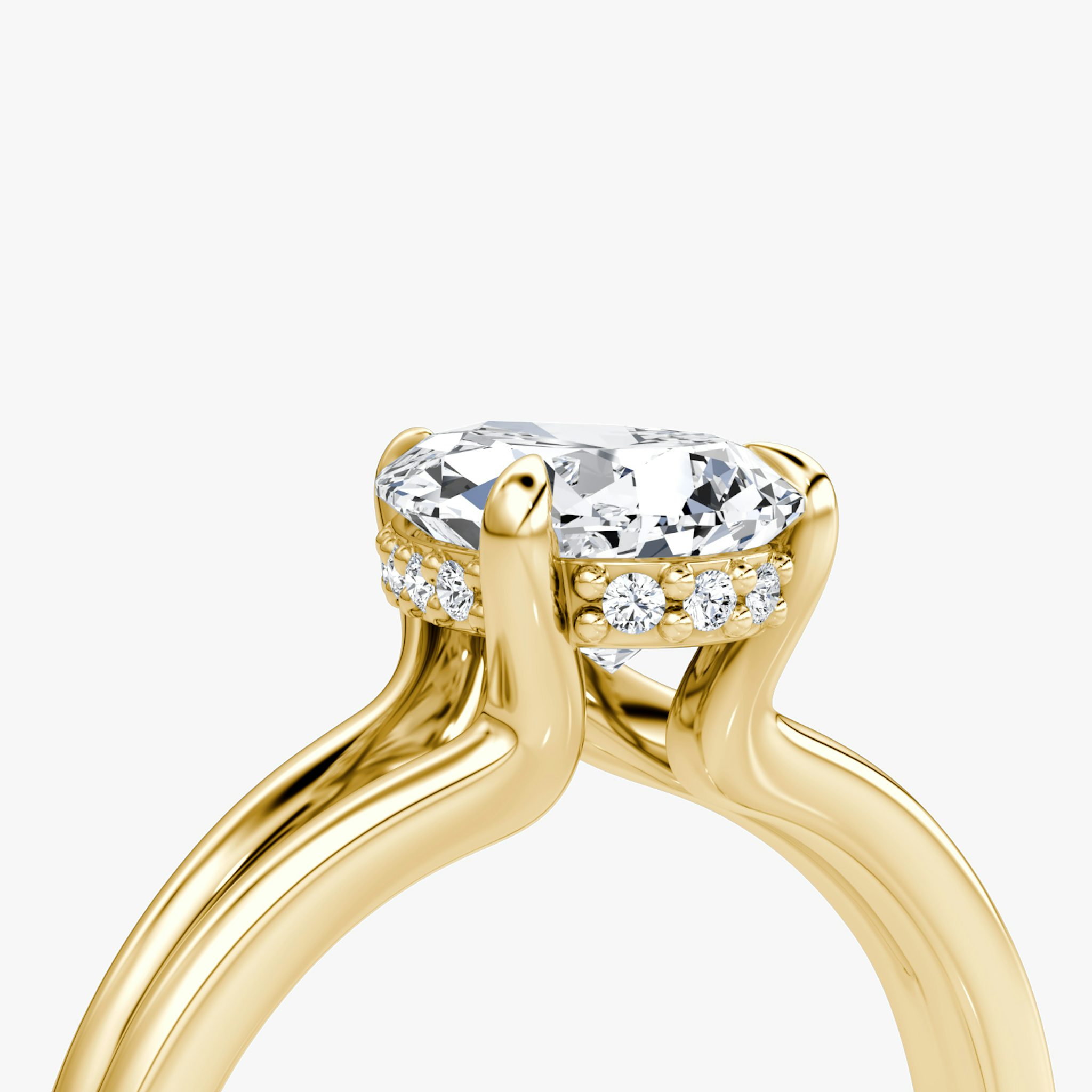 The Floating Split Band | Pear | 18k | Yellow Gold | bandAccent: Plain | diamondOrientation: vertical | caratWeight: other