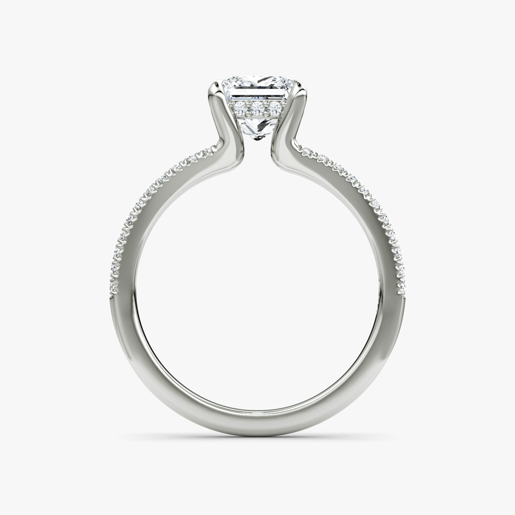 The Floating Split Band | Princess | Platinum | bandAccent: Pavé | diamondOrientation: vertical | caratWeight: other