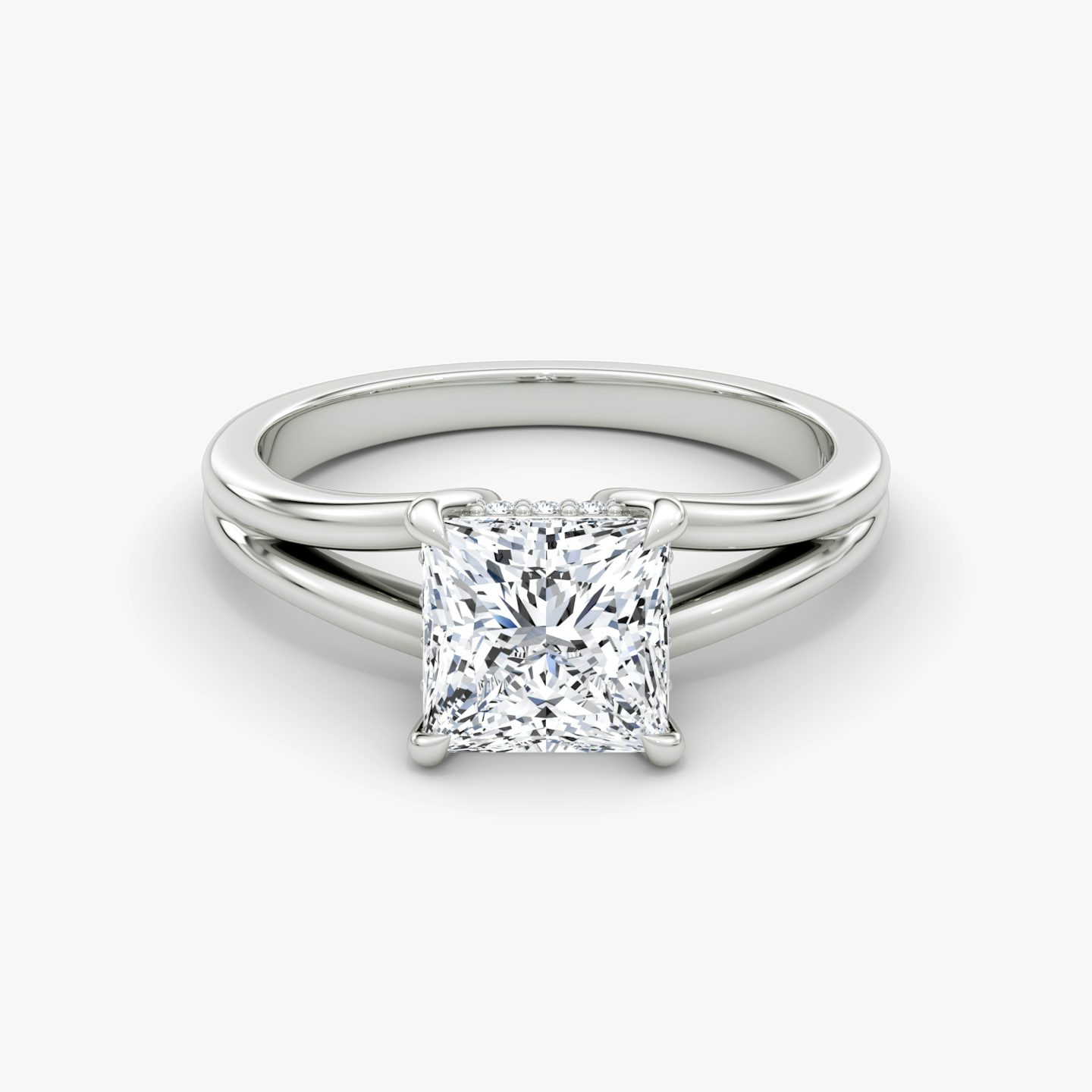 Floating Split Band | Princess | 18k | Weißgold | bandAccent: Ohne Pavé-Besatz | diamondOrientation: vertical | caratWeight: other
