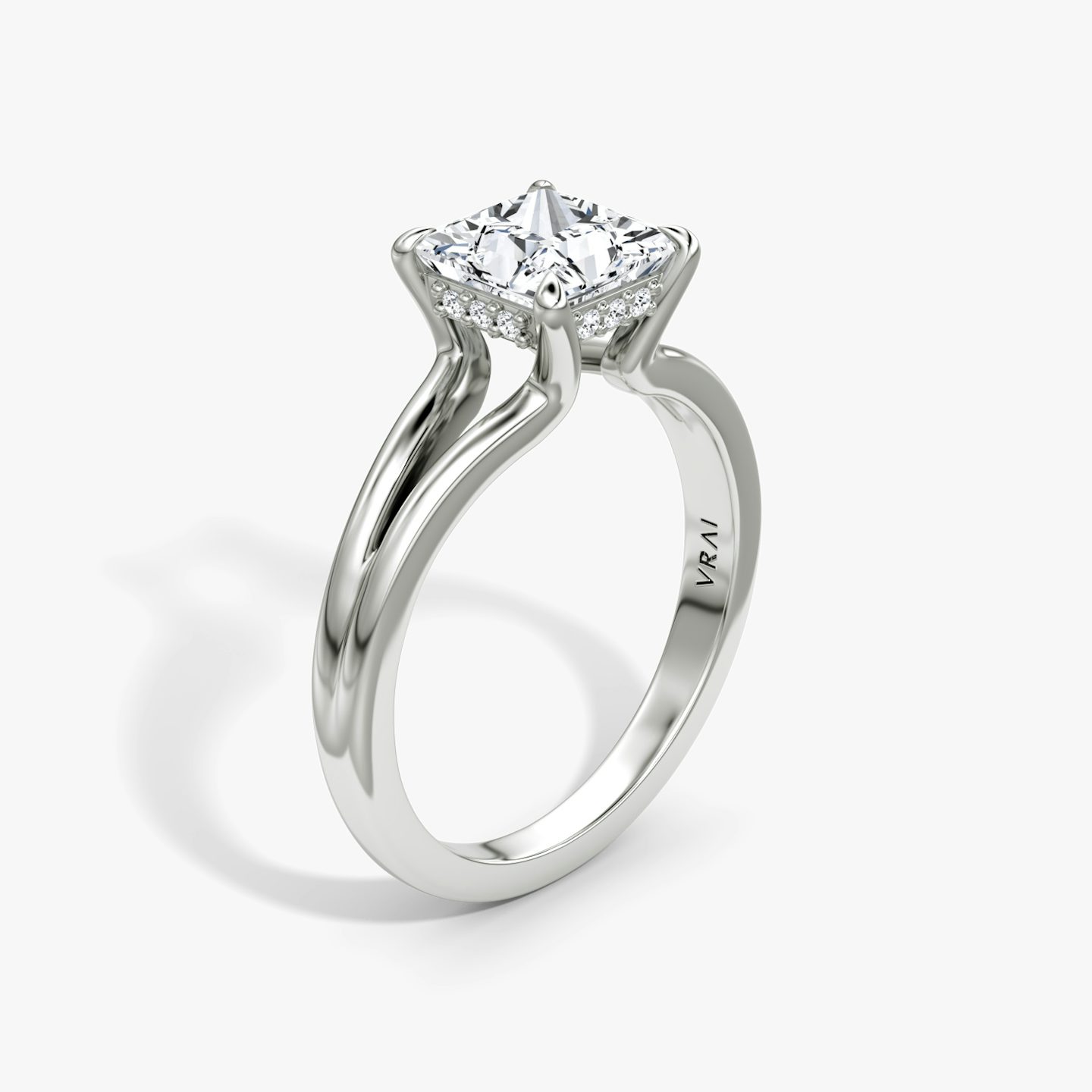 Floating Split Band | Princess | 18k | Weißgold | bandAccent: Ohne Pavé-Besatz | diamondOrientation: vertical | caratWeight: other