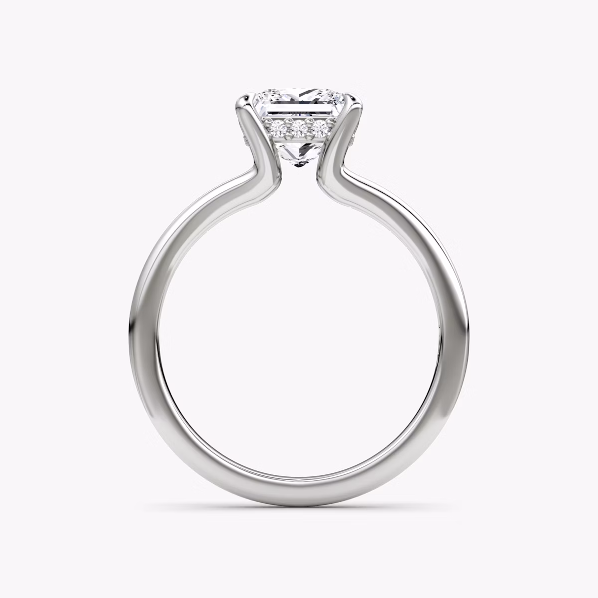 The Floating Split Band | Princess | Platinum | bandAccent: Plain | diamondOrientation: vertical | caratWeight: other